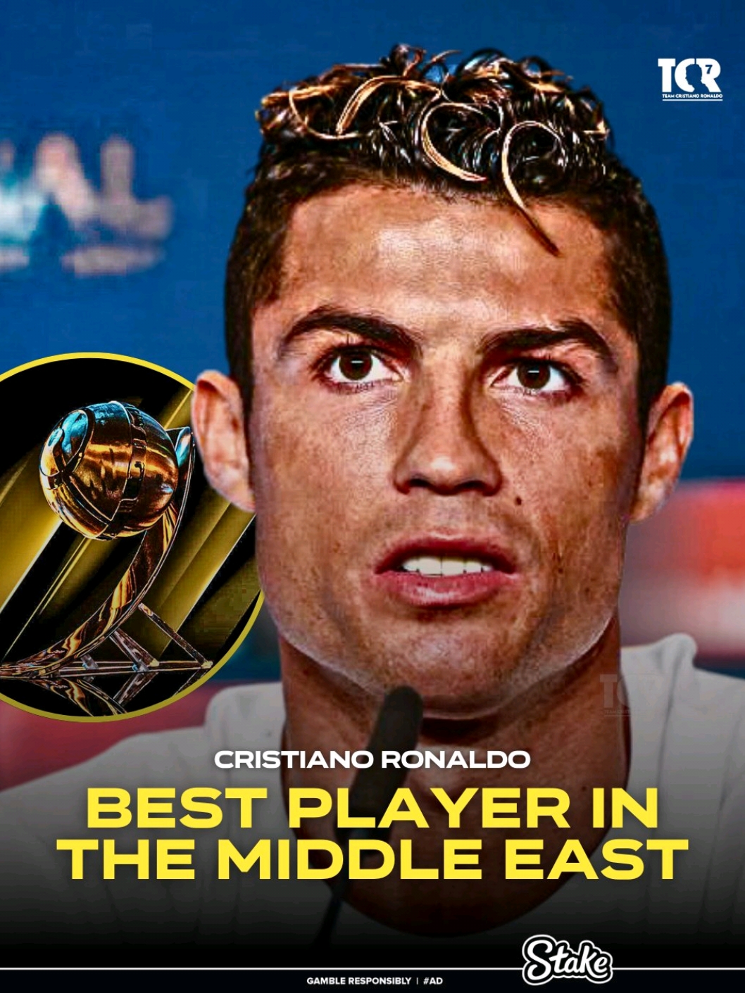 Winner of best middle eastern player 🐐🇵🇹🏆✨️ | #awards  #2024 #footballtiktok #fyp #today #cristianoronaldo #ronaldo #dubai #viral #globesoccer 