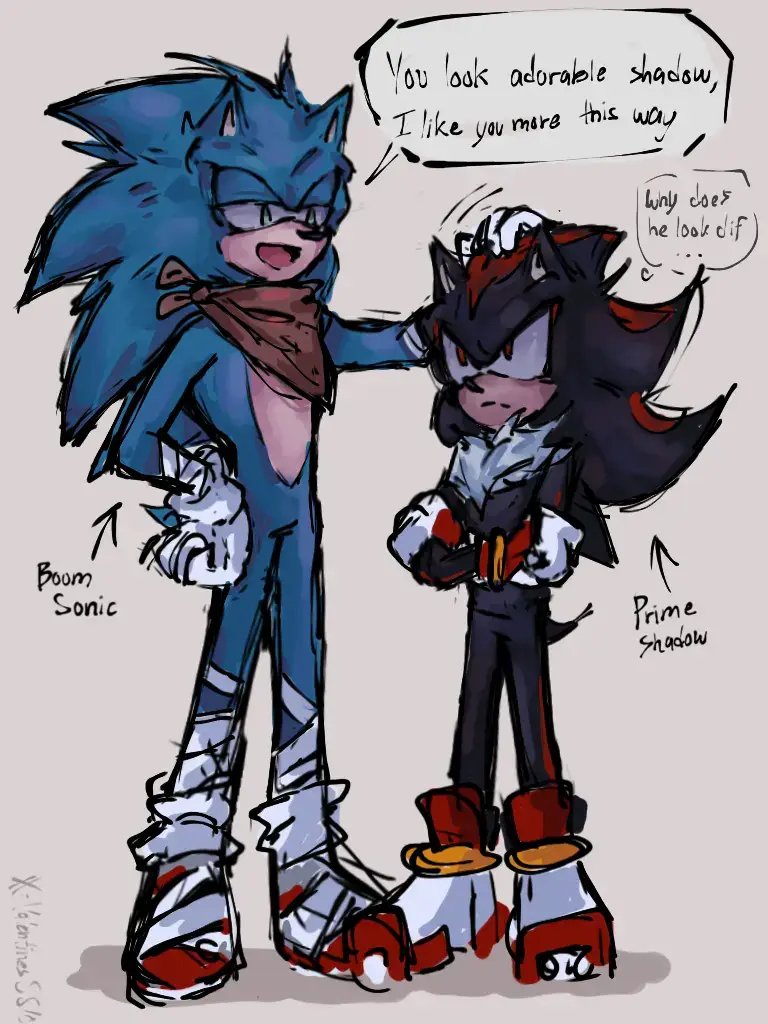 I love to see Boom and prime shadow/sonic to interact  #fyp #sonicthehedgehog #shadowthehedgehog #sonadow #shadonic #sonicboom #sonicprime #sonic #shadow #drawing 