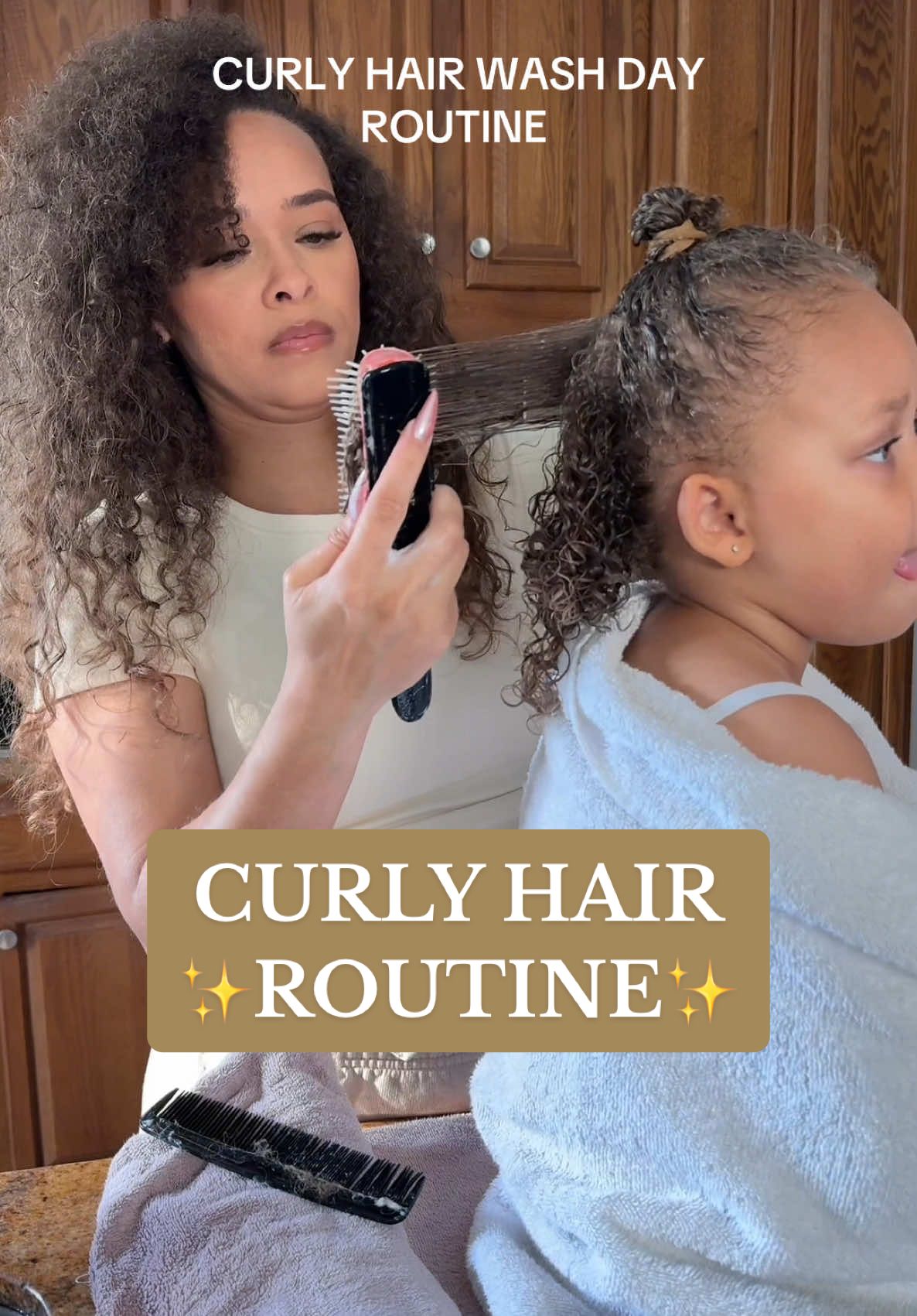 CURLY HAIR WASH DAY ROUTINE 🫧🎀 Let’s wash my baby’s curly hair. In her hair we are currently loving @Not Your Mother’s curl defining shampoo and conditioner and for styling @Cantu Beauty kids curling cream. 💕 #curlyhair #curlyhairroutine #curlyhairwashdayroutine #kidscurlyhair #CapCut 