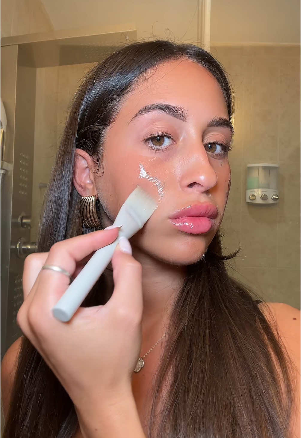A refreshing cucumber mask for glass skin✨🥒 Reawaken facial mask with cucumber extract #fyp #makeup #grwm 