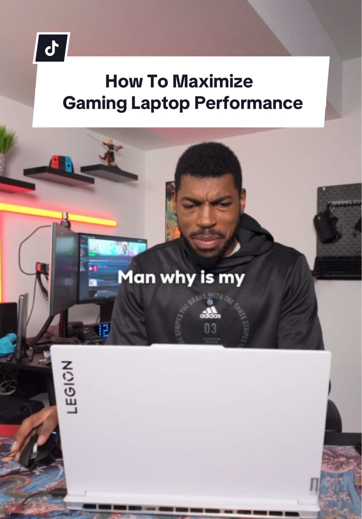 Avoid playing your gaming laptop on battery! 🙅🏾‍♂️ Playing your gaming laptop while on battery power will severely limit the performance and affect the overall health of your gaming laptop. Especially when playing games that are very graphically demanding, you should always keep your laptop plugged in to get the best performance and preserve your battery. Doing other work or maybe very light gaming should be fine on battery. Some laptops also have a Multiplexer switch which can allow you to further boost performance in some games by telling your hardware to only use the dedicated GPU for graphics and not the integrated GPU. Most newer gaming laptops can detect this automatically and switch to the dedicated GPU / High performance mode. #techtok #gaminglaptop #pcgaming #gadgets 