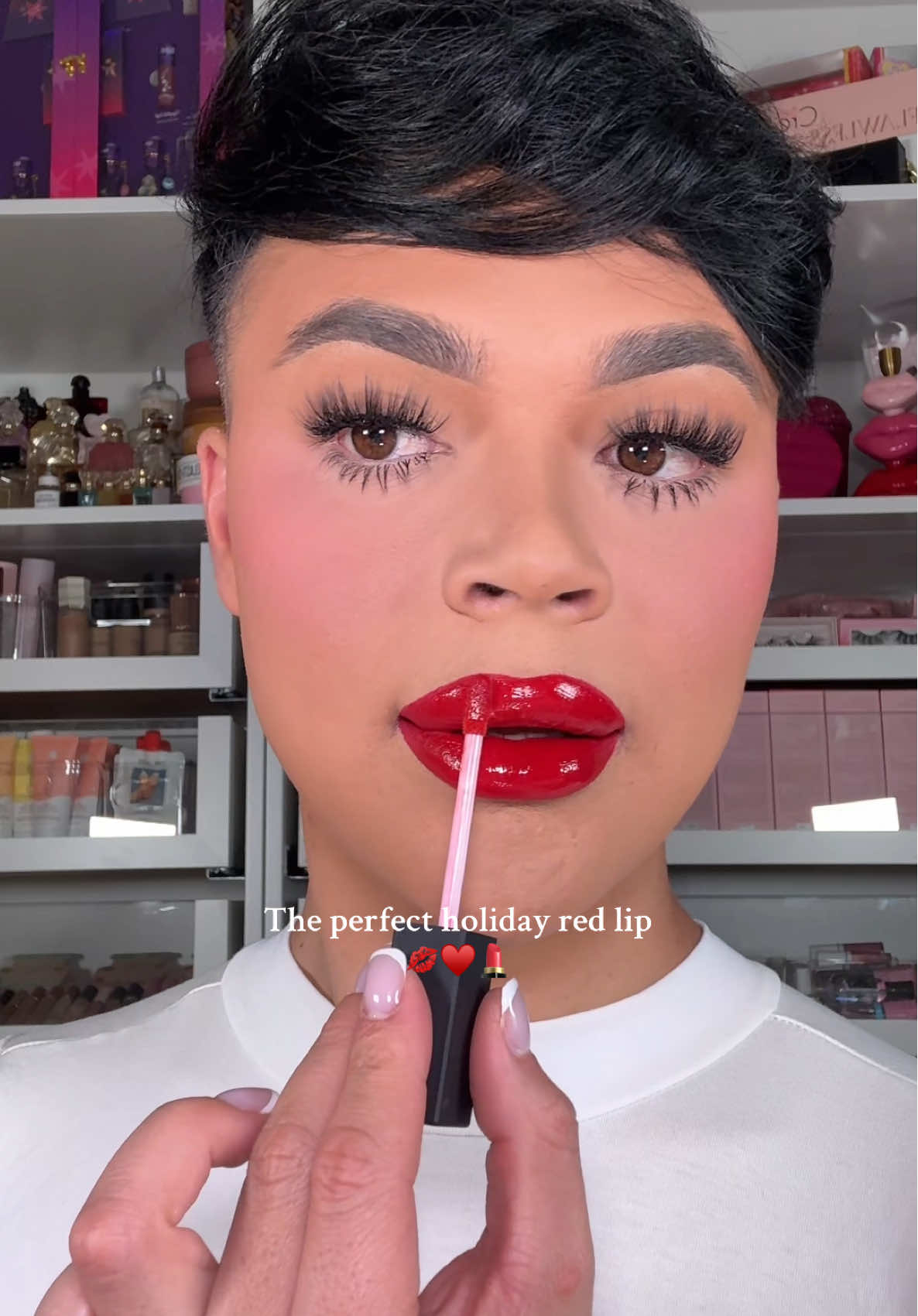 @Nova Beauty lip liner in red 01 + gloss in dime ♥️ #audioslatinos #foryouu 