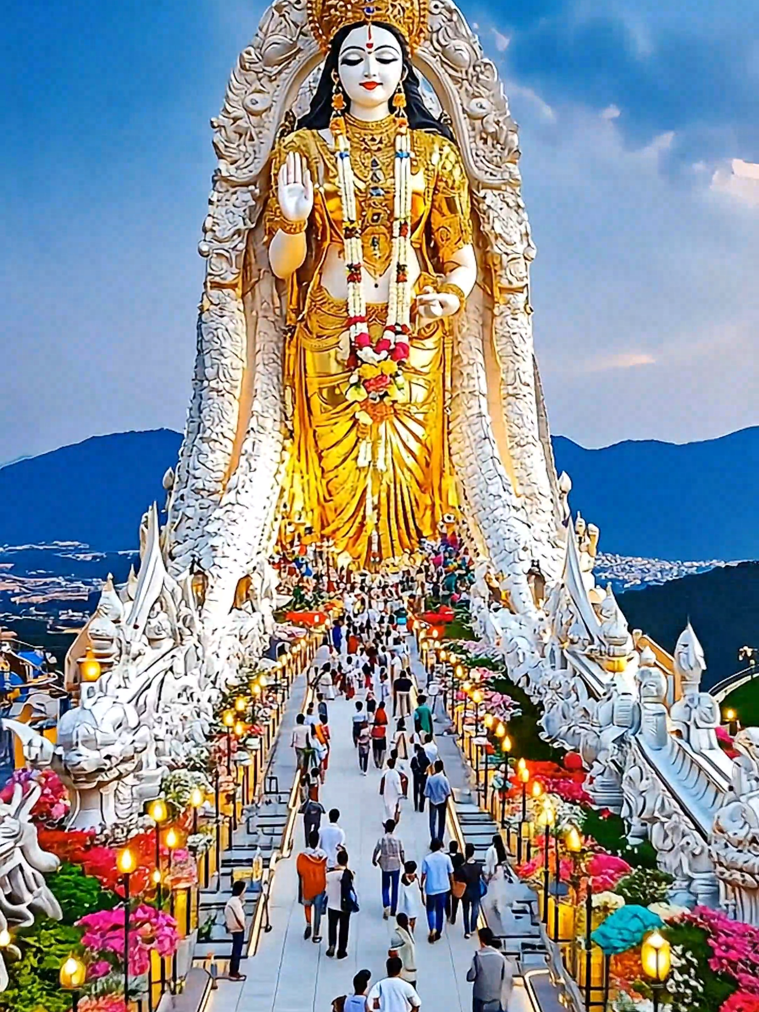 (Money Luck)a golden Laxmi statue under the stars 💸 #Shorts #Reels Bonus #Lotto #Money #Wish #Rich #Wishful #LottoWish #Luck #AI (돈쭐) 별빛 아래 황금빛 락슈미 조각상 💸 #Shorts #쇼츠 #릴스보너스 #로또 #돈 #재물 #부자 #소원성취 #로또당첨 #행운 #AI