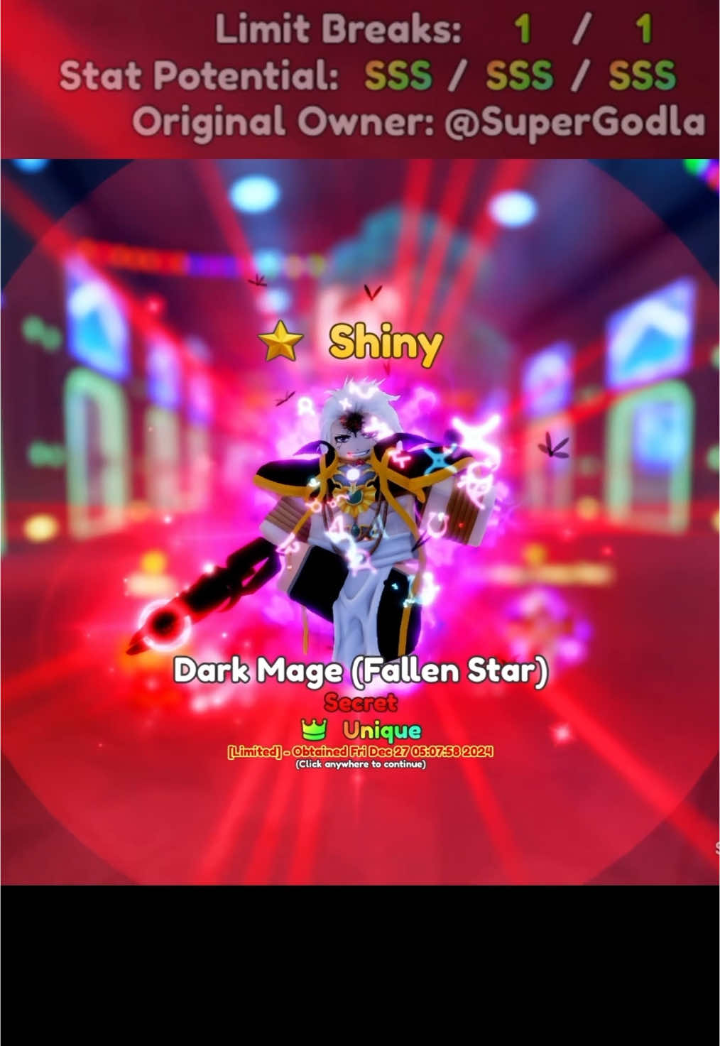 Shiny Evolved Dark Mage | Anime Adventures Update | #fyp #roblox #aa #judar #magi 