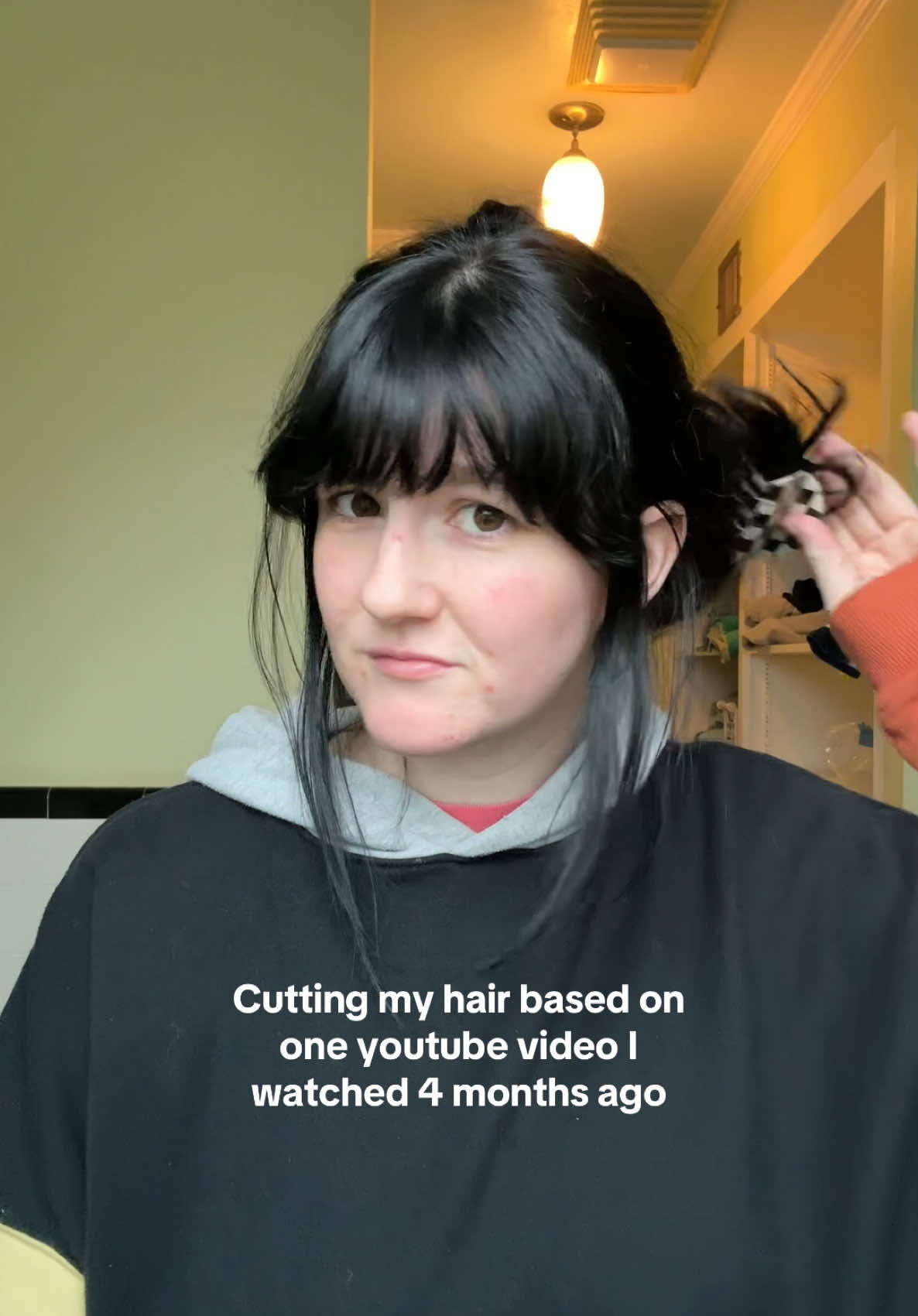 My bangs come out different every time  #haircut #hairtutorial #athomehaircut #diyhaircut #shaghaircut #diyshagcut #shag #hairtiktok #haircuts #haircuttutorial 90s witchy grunge haircut gypsy haircut messy grunge hairstyles half up half down trendy haircuts for 2025 90s wispy layered hair Shag haircut