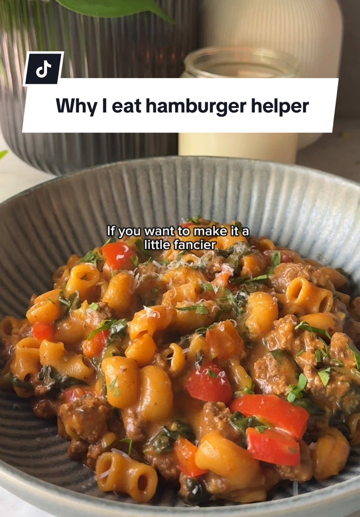 What I ate for dinner and why If you want more recipes centered around this concept (adding and not subtracting), my new cookbook “So Easy So Good” is available for pre-order now (check my bio)!! #whatieatinaday #hamburgerhelper #wieiad #nutrition #dietitian #EasyRecipe 