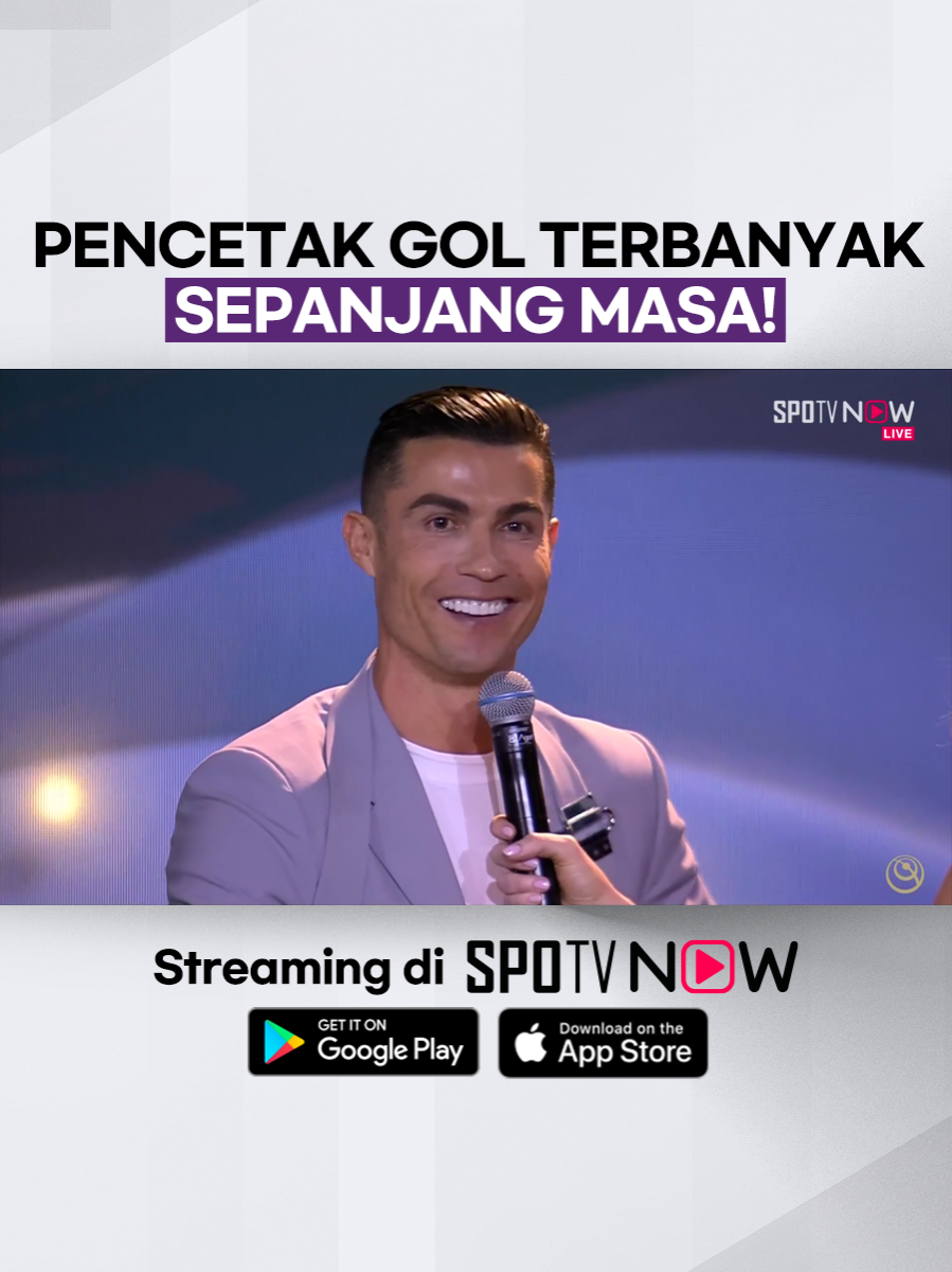 #GlobeSoccerAwards ⚽ - 916 GOL sudah dicetak Cristiano Ronaldo sepanjang karirnya hingga tahun 2024 ini.  Top Goal Scorer of All Time... CRISTIANO RONALDO 🇵🇹 Saksikan Globe Soccer Awards hanya di Aplikasi #SPOTVNOW! ⏭️ https://onelink.to/spotv_indonesia #SPOTV #SPOTVIndonesia #CR7 #CristianoRonaldo #GeorginaRodriguez