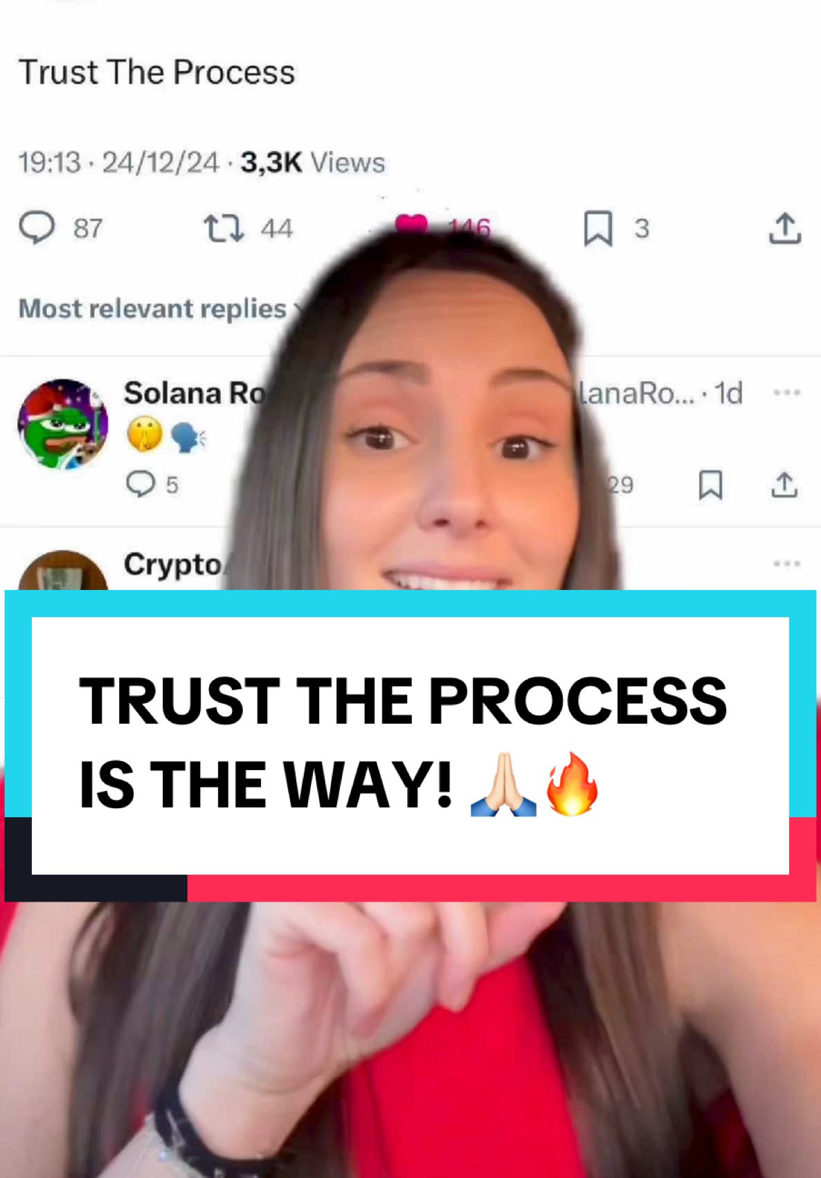 Trust the process is the way! 🙏🏻  Did you know this crypto meme coin? 🚀 🔥  #crypto #cryptok #cryptonews #memecoin #altcoin #solana #trusttheprocess #cryptocurrency  