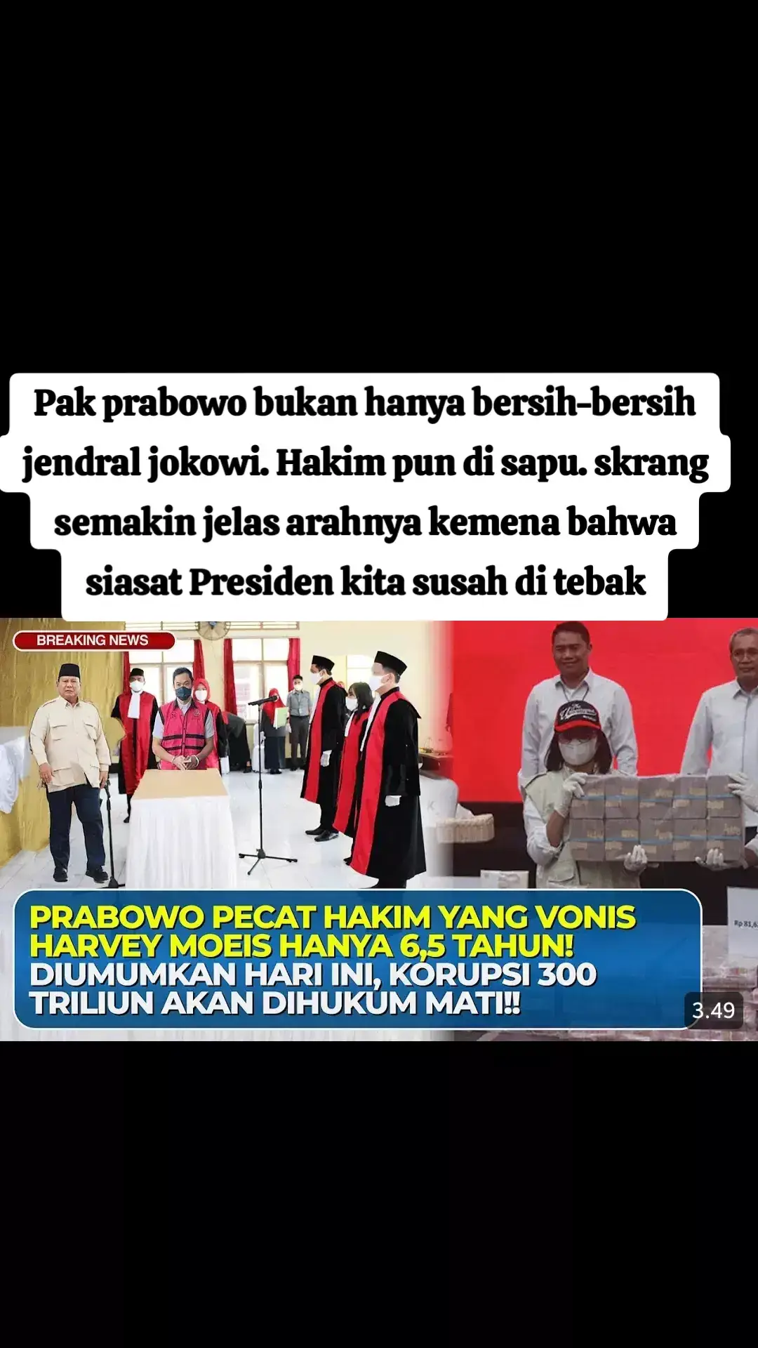 Pak prabowo bukan hanya bersih-bersih jendral jokowi. Hakim pun di sapu. skrang semakin jelas arahnya kemena bahwa siasat Presiden kita susah di tebak #kejagung #prabowo #harveymoeis 