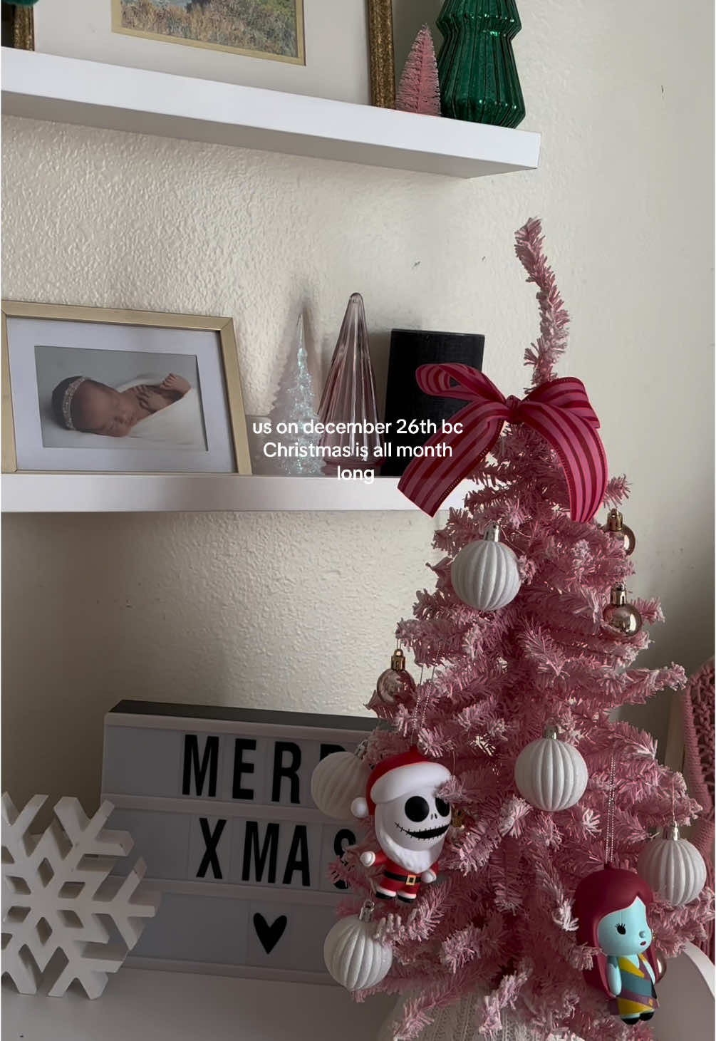 never showed her jack skellington tree 🥹🎀🎄 #toddlerroom #christmasdecor #xmasdecor #roomdecor #pinkchristmas #pinkchristmastree #pinkchristmasdecor #pinkxmas #girlychristmas #pinkroomdecor #jackskellington #nightmarebeforechristmas #toddlerroomideas #fivebelowfinds #fypage 