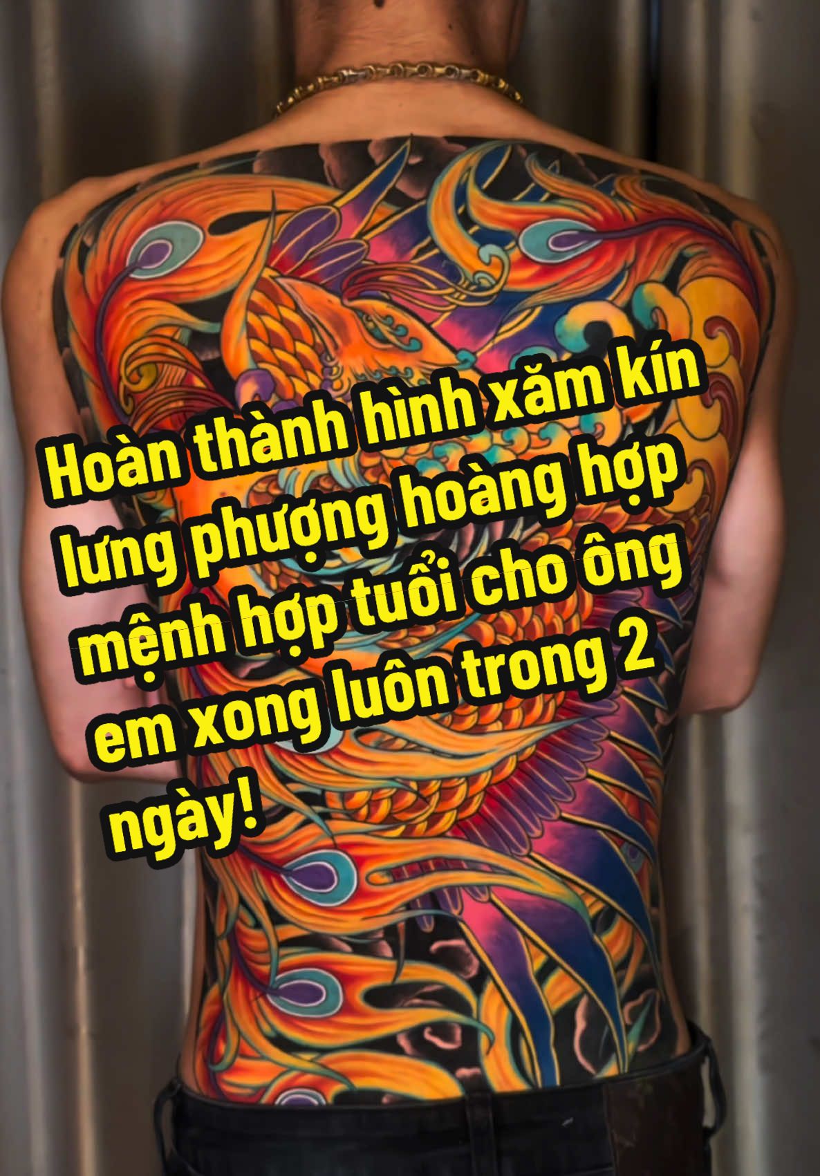 Hoàn thành hình xăm kín lưng phượng hoàng hợp mệnh hợp tuổi cho ông em xong luôn trong 2 ngày!#duongtattoo91 #tattoo 