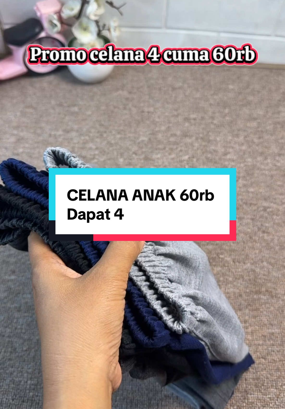 Celana harian anak harga promo kak cuma 60rb dapat 4 #celanaanak #celanamurah #celanapendekanak #celanaanakcowok 