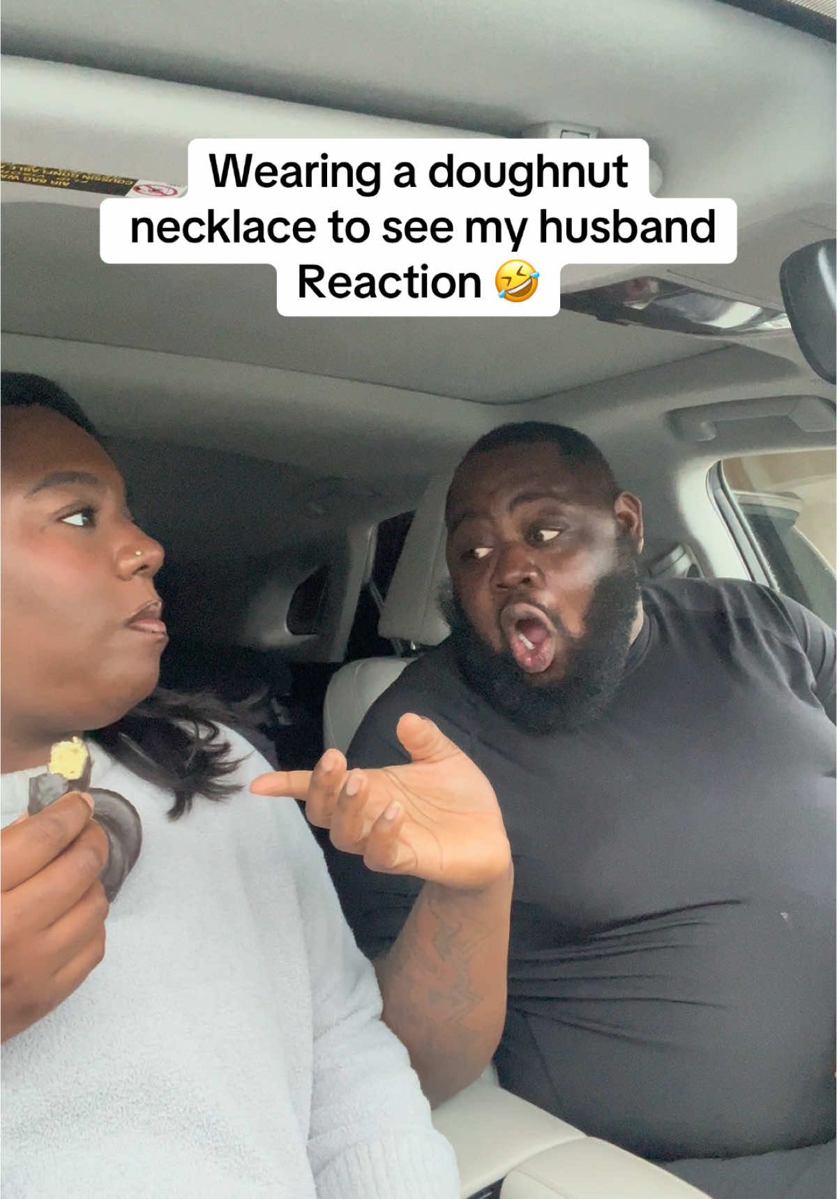 Now yall see why his name is snacks 🤣 #reaction #husbandwife #fyp #hilarious #couplegoals #donuts 