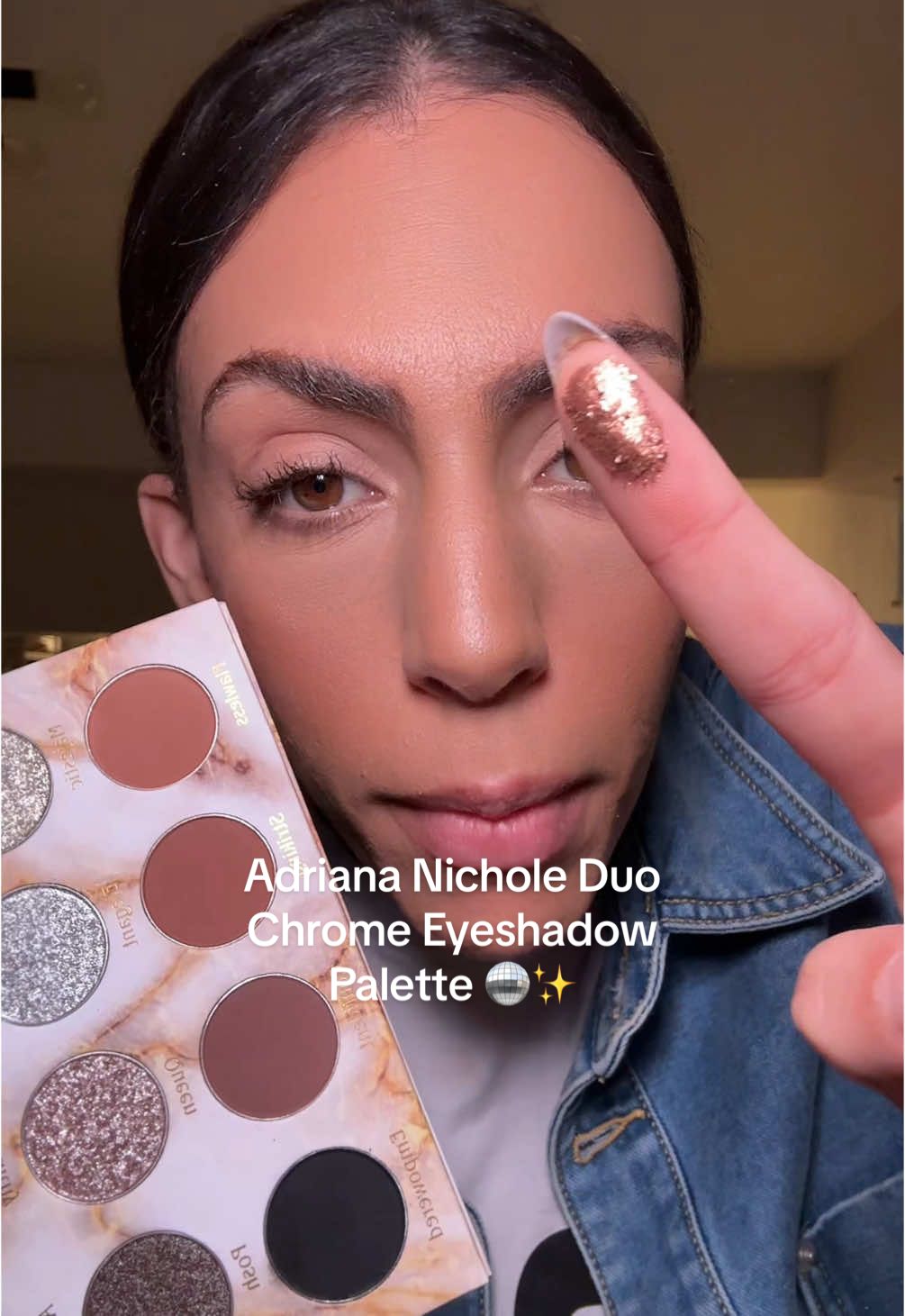 Chrome eyeshadow? SAY LESS! @Adriana Nichole Cosmetics this is my new favorite eyeshadow palette! Plus its dummy proof! You can literally use one shade to cover your lids! #adriananicholecosmetics #chromeeyeshadow #eyeshadowlook #eyeshadowpalette #glittereyeshadow #glittermakeup #duochromeyeshadow #duochrome #eyeshadowtutorial #tiktokshopholidayhaul #tiktokshopcreatorpicks 