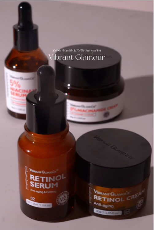 Day and Night Transformation: Niacinamide in the Morning for Brightening, Retinol at Night for Friming and Anti-Aging. DQ#vibrantglamour #glowingskin #skincare #niacinamide 