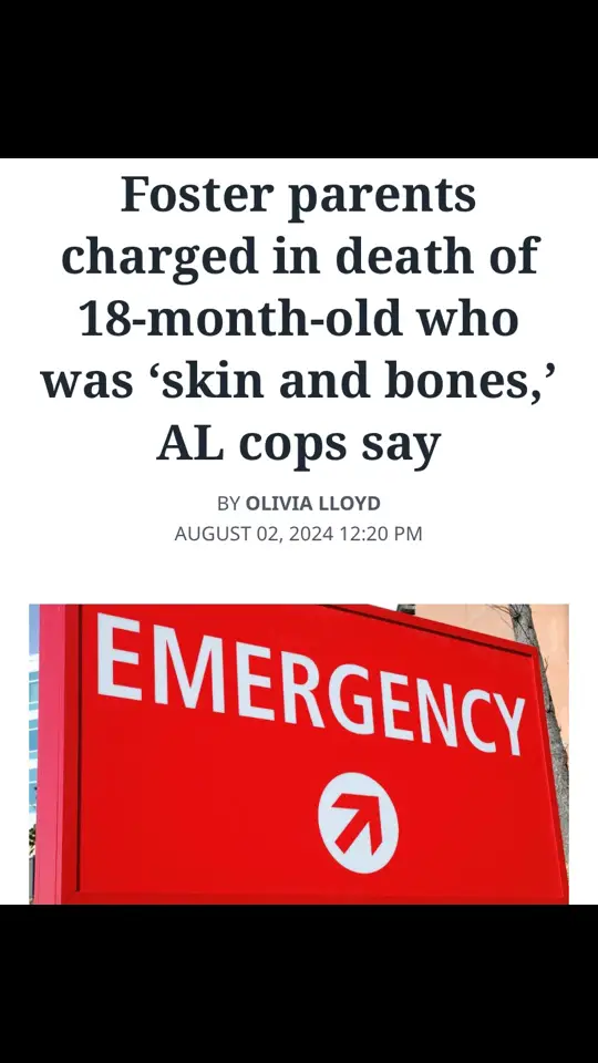 Heartbreaking this baby definitely didn’t deserve this 💔🥹 An 18-month-old living in foster care was “skin and bones” and not breathing when he was taken to an Alabama hospital, authorities said. Eight months after the toddler’s death, foster parents Mason Grimes, 36, and Brooklyn Paige Posey Grimes, 31, have been charged with capital murder of a child under 15, intentional murder, felony murder and aggravated child abuse, records show. #fostercare #fosterkidsmatter❤️ #sad #heartbreaking #davonwoods #explore #fostercarenews🥹 