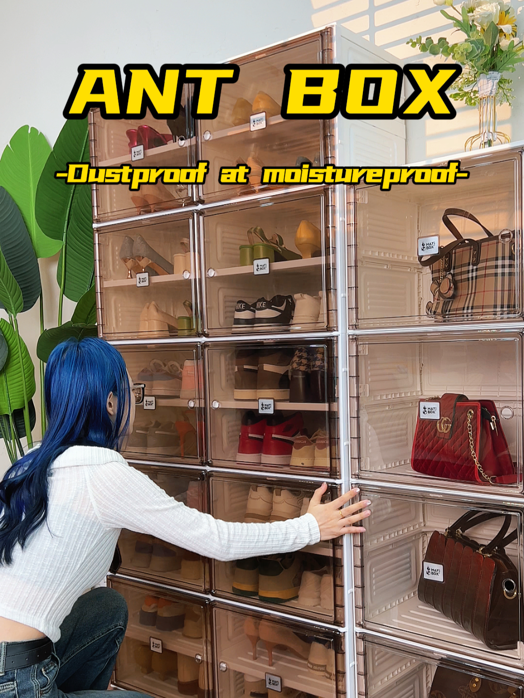 Keep your shoes organized with Ant Box shoe cabinet – foldable, transparent design for easy access and a tidy space.#antbox #shoeboxes #shoecabinet #shoes storage organizer box #shoeorganization #shoeorganizer #shoebox #freeinstallation #homestorage #fyppppppppppppppppppppppp #hottrend