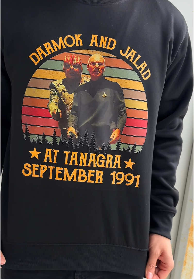 I wanted that shirt as soon as I saw this video🔥🔥#darmok #darmokandjalad #startrek #startrekthenextgeneration #tanagra #trekkie #trektok #sciencefiction #trendingshirt #foryoupage #viral #viralvideo 