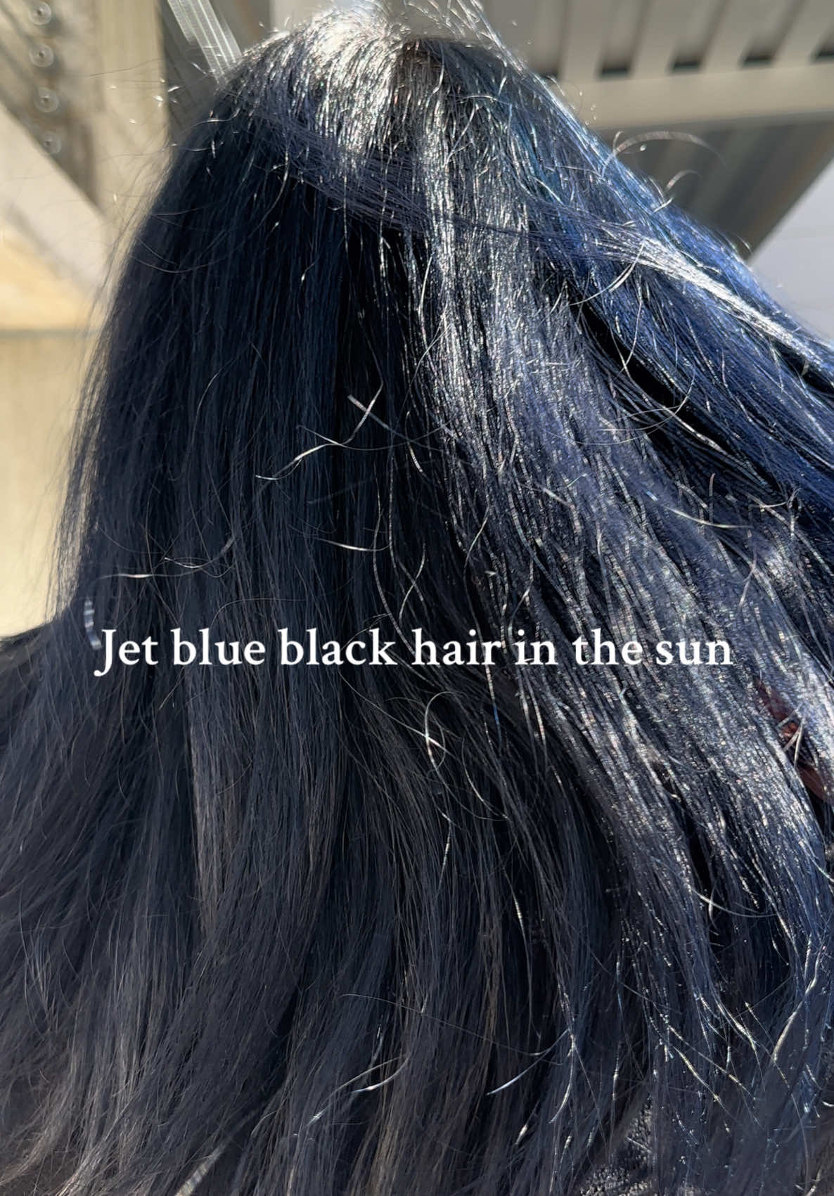 blue haired girly 🤠 #bluehairedgirl #blue #hair #fyp #jetblack #blueblack