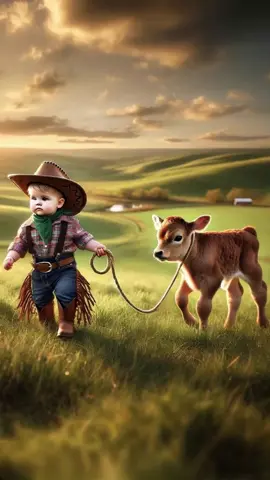 Baby with a calf ##aiart #aiartwork #aiartists #healing #baby #babylove #calf #あかちゃん #癒し動画 #可愛い赤ちゃん 