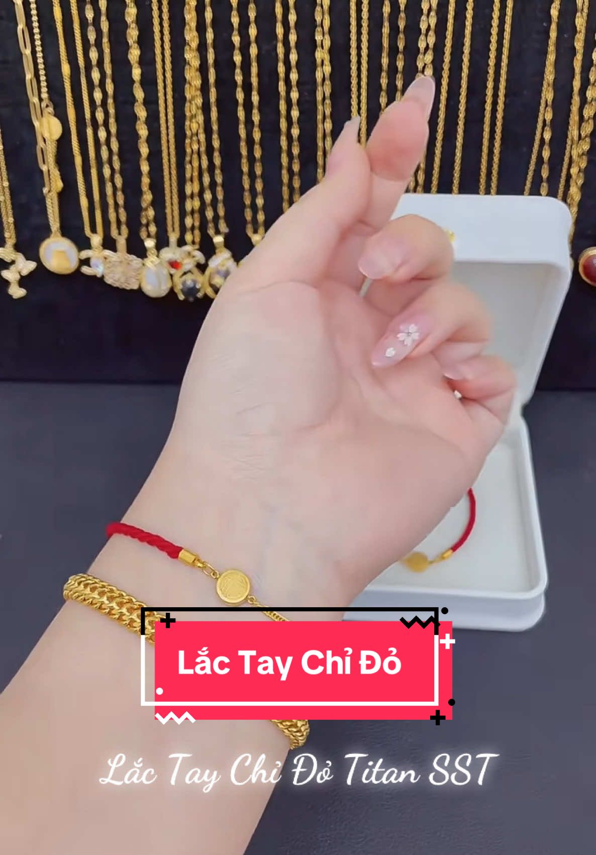 💥Lắc tay chỉ đỏ sang chảnh. Titan không phai màu. Đeo hàng ngày không phải thay tháo #lactay #titan #sst 