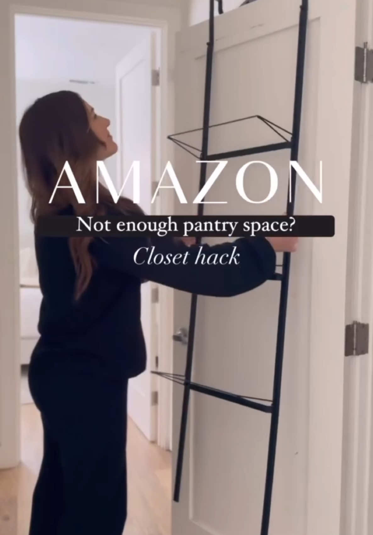 All products are linked in my bio 🔗 We don’t have an actual pantry in this house, so I had to figure out a solution!  I decided to use our hallway closet for this snack area!  I love how organized everything is and I don’t have to jeopardize any of my closet space! Super easy to assemble and hang over the door!  Super easy for kids to grab snacks and go! Over The Door Pantry Organizer, Pantry Storage and Organization, 6-Tier Adjustable Hanging Baskets, Metal Wall Mount Spice Rack Seasoning Shelves for Home & Kitchen, Laundry Bathroom - Black