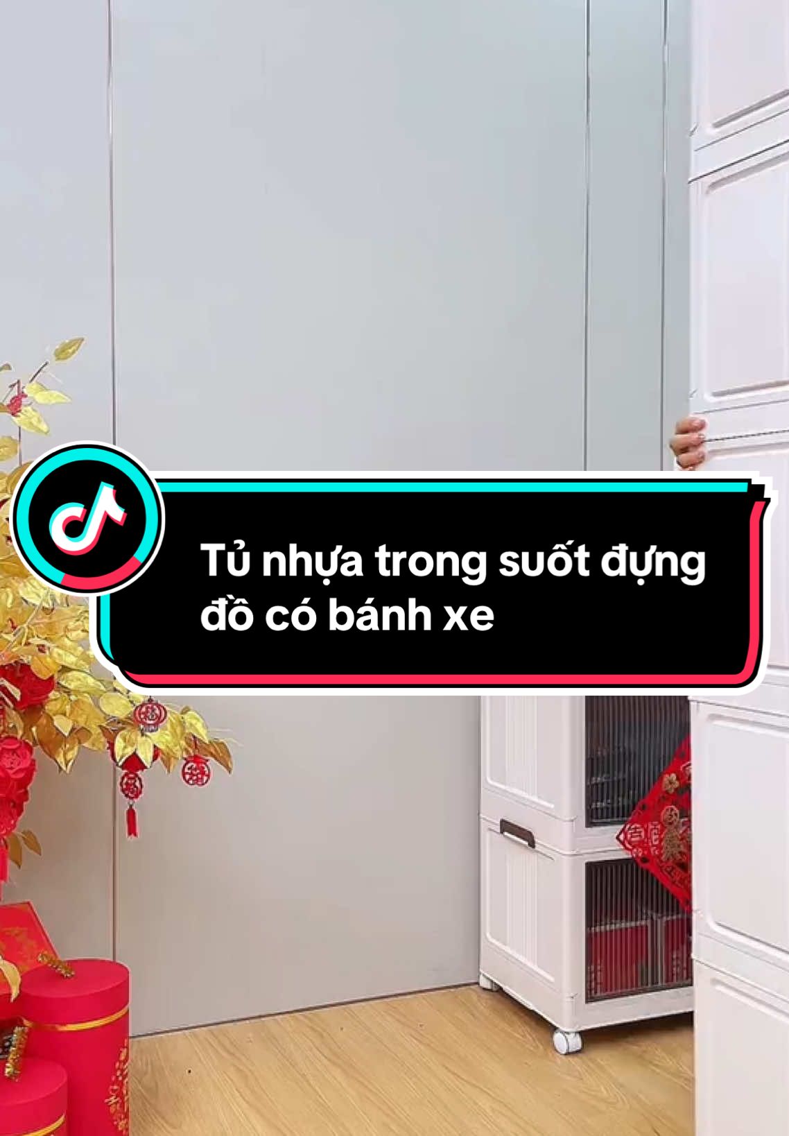 Tủ nhựa trong suốt đựng đồ gấp gọn, có bánh xe di chuyển #review #tunhuadanang #tudogapgon #tudedo #tudecor #xuhuong 