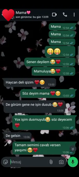 Canim Anam yaxşıki varsan ürəyim ♥️ seni çox sevirəm dünyam ♥️🥹