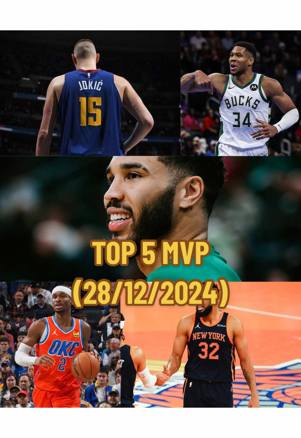 Un top 3 très compliqué à définir 🤯 #basketball #NBA #jokic #giannisantetokounmpo #shaigilgeousalexander 