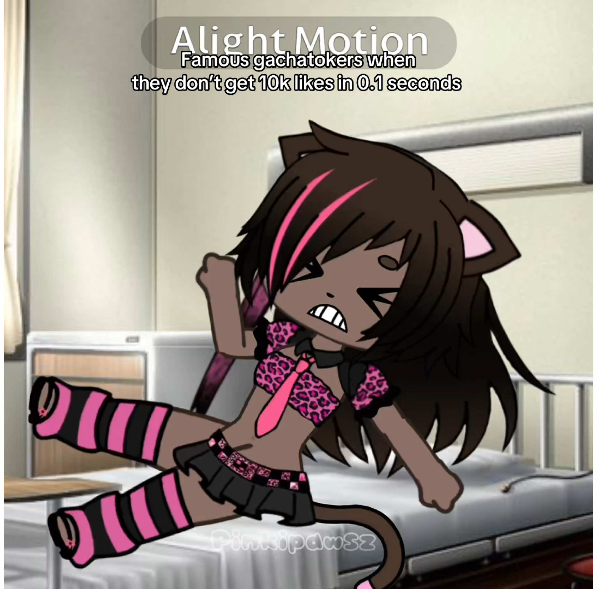 Famous gacha tokers when they get 1k likes instead of 100k #pinkipawsz #gachalife #alightmotion #animation #tweening #gachatweening #foryou #viral #funny #satire 