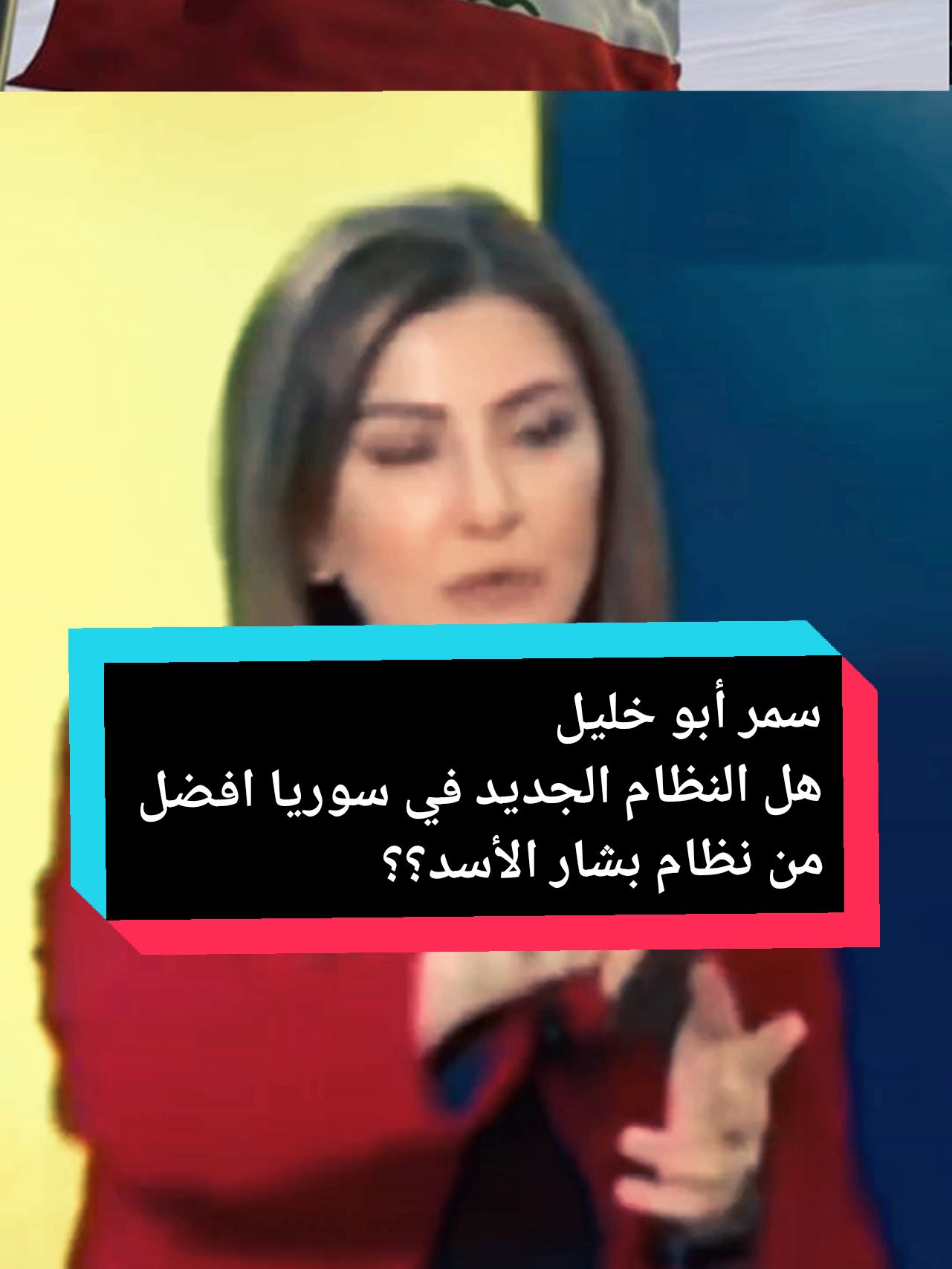 سمر أبو خليل هل النظام الجديد في سوريا افضل من نظام بشار الأسد ام ان ؟؟؟#سمر_ابو_خليل #لبنان_الان #الجولاني #بشار_الاسد #سوريا_لان #foryou #foryourpage #fyp #f 