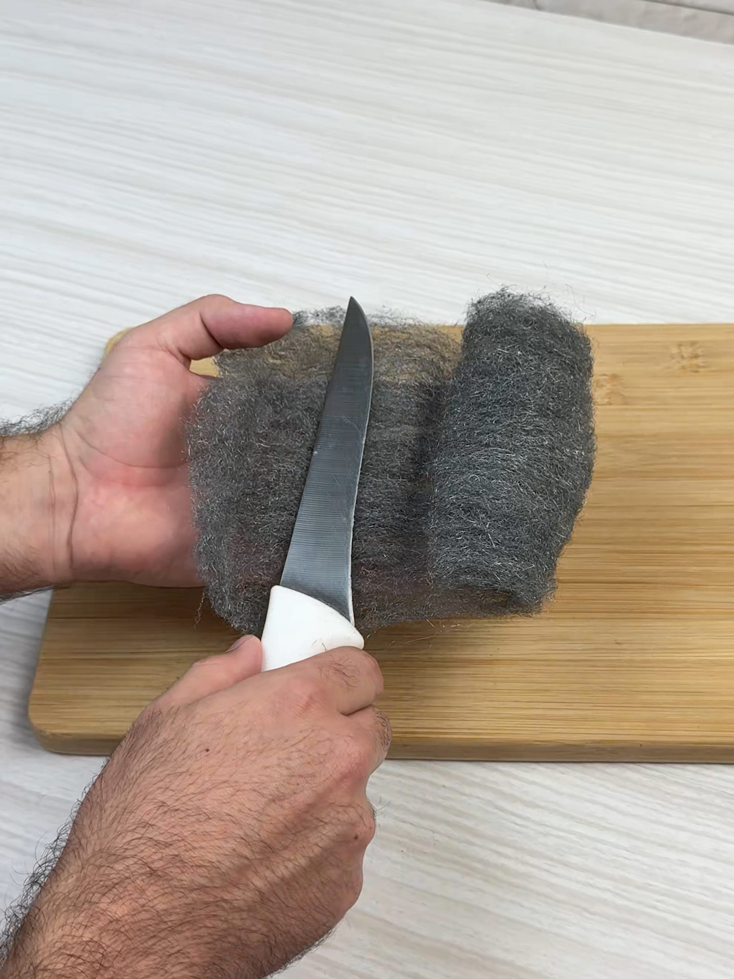 Put steel wool on the kitchen knife! 😱 #lifehacks #homehack #fyp