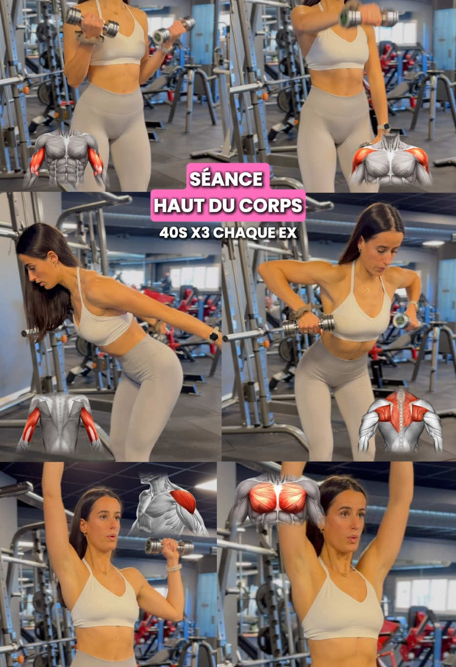 Ta séance haut du corps avec une paire d’haltères et c’est tout ! 💪🏻🔥 Tu peux évidemment adapter la charge et le temps de travail en fonction de exercices. Ajuste la récupération de façon à pouvoir reproduire le même effort au fur et à mesure de tes séries.  Bonne séance 💫 🌻 Marine TA COACH SPORTIVE  #musculation #musculationfemme #musculationfrance #sportalamaison #coachsportif 