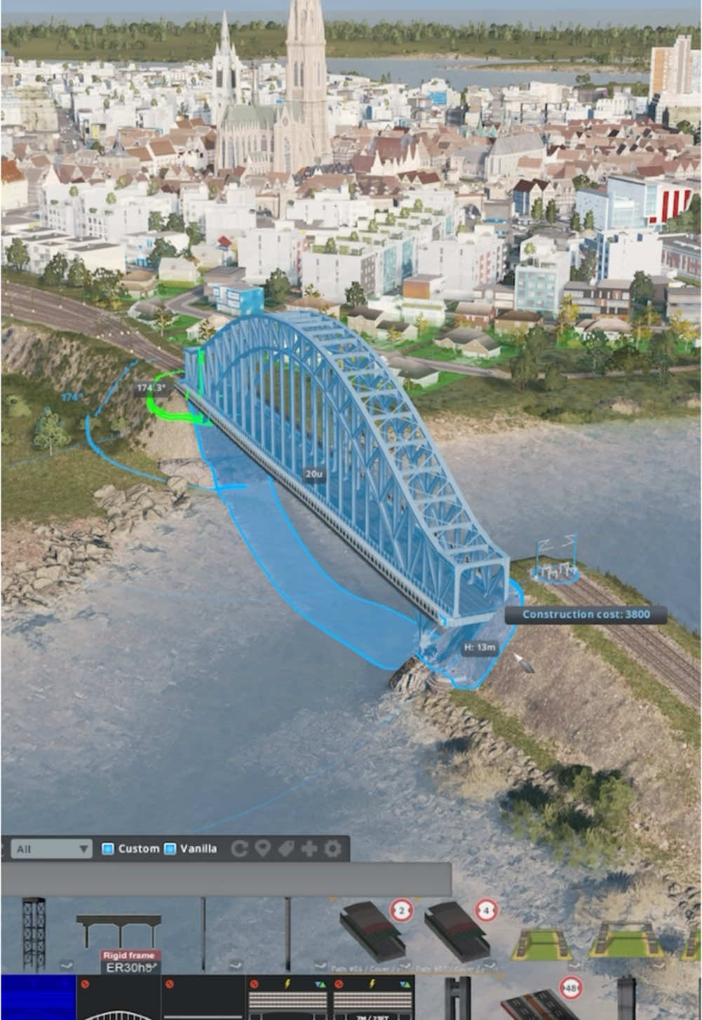 New railroad bridge construction and opening of The Main Train Station #citiesskylines #gaming #game 