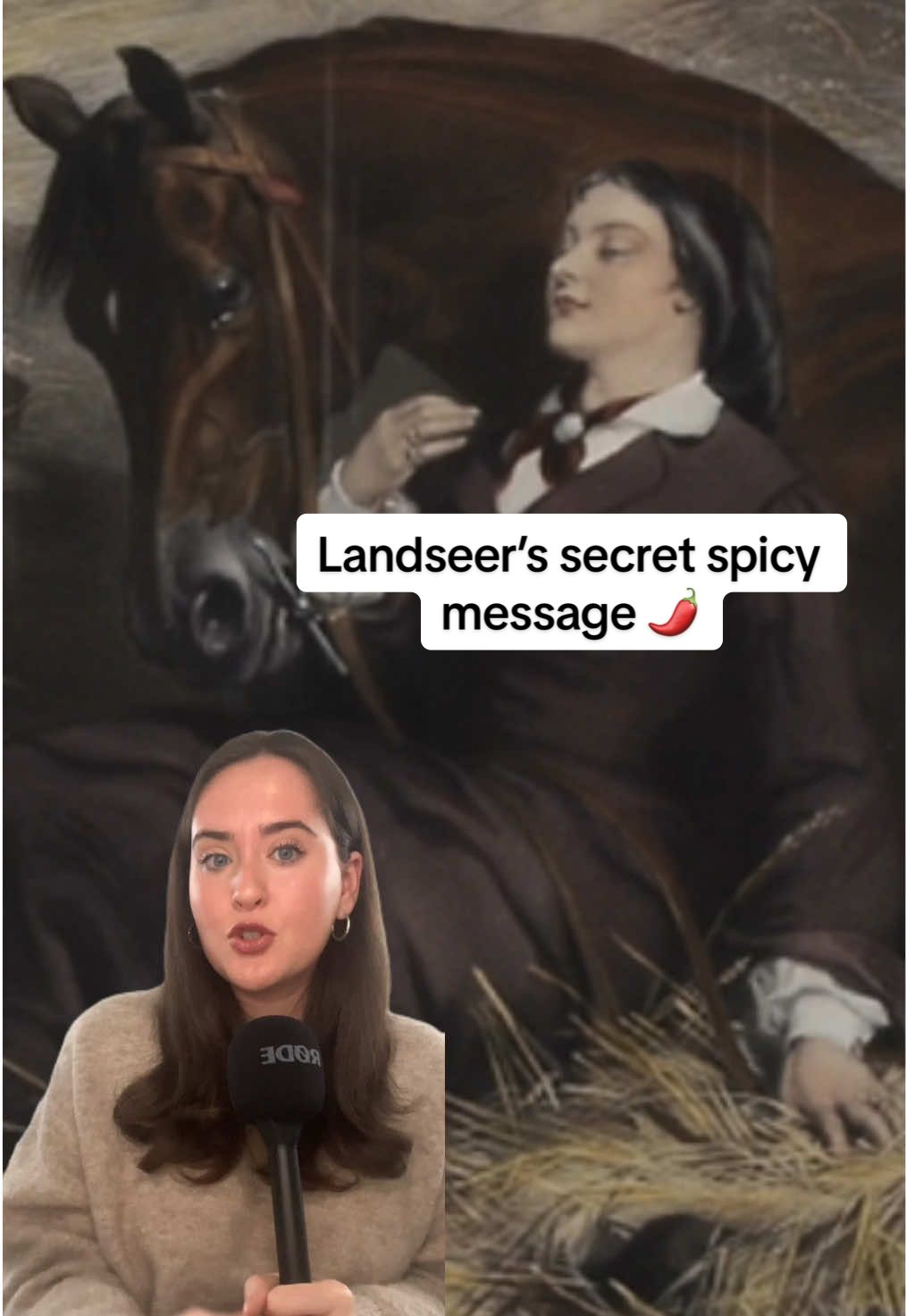 The Shrew Tamed by Sir Edwin Henry Landseer has a hidden spicy message… 🌶️  #arthistory #victorianera #History #historytok #theprettyhorsebreakers #anniegilbert #landseer #art 