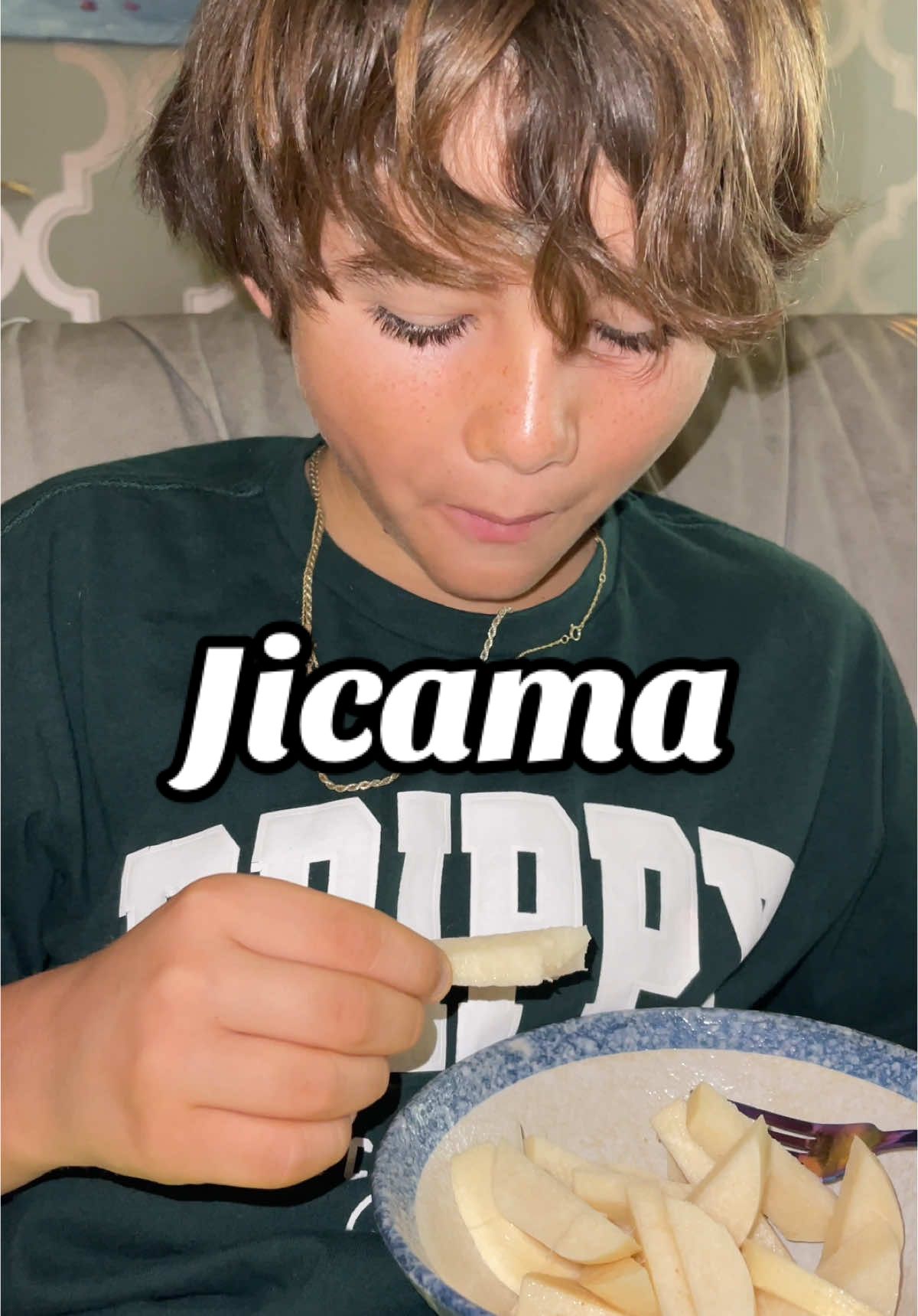 I grew up eating out of this bowl. It’s 50 years old! #snack #jicama #healthykids #healthysnacks #japanesebowl #lime 