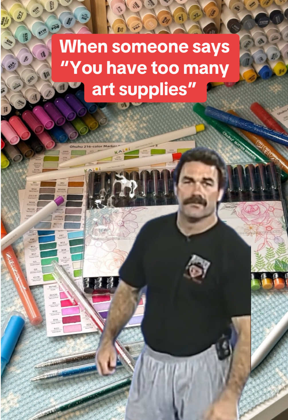 You can never have too many art supplies…okay? #coloring #colouring #coloringbook #art #artsupplies #ohuhu #grabie #alcoholmarkarkers #meme #fyp #Meme #MemeCut #memenatal 