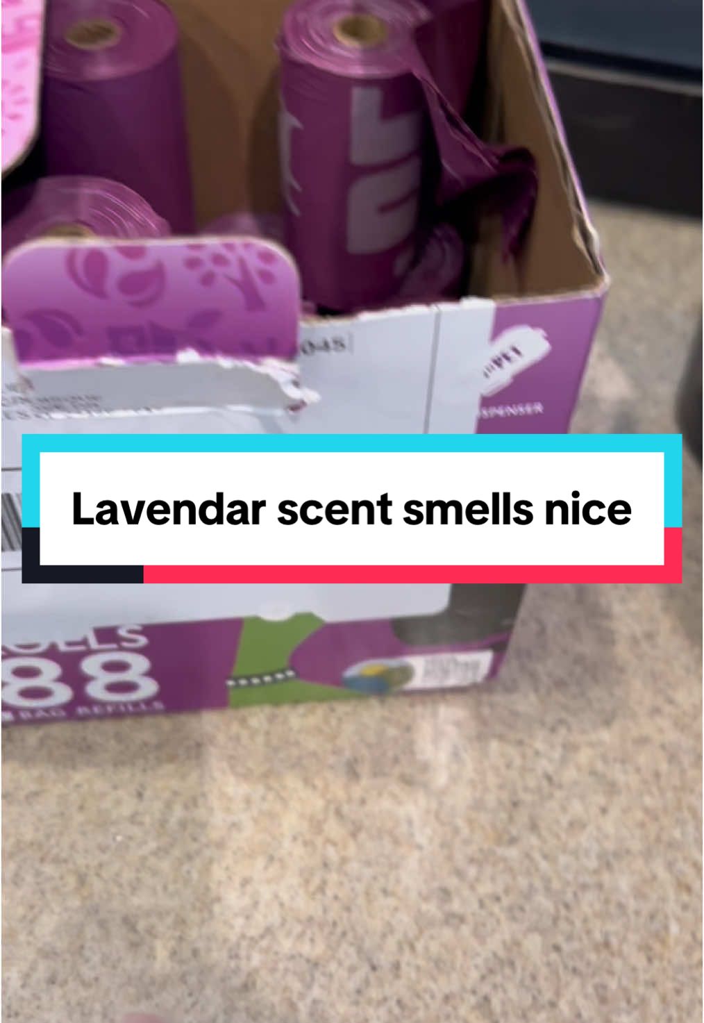 The lavendar scent is not overpowering but definety helps! Each bag is big enough for my rottweilers load! #petpoopbags #dogpoopbag #doodoobag 