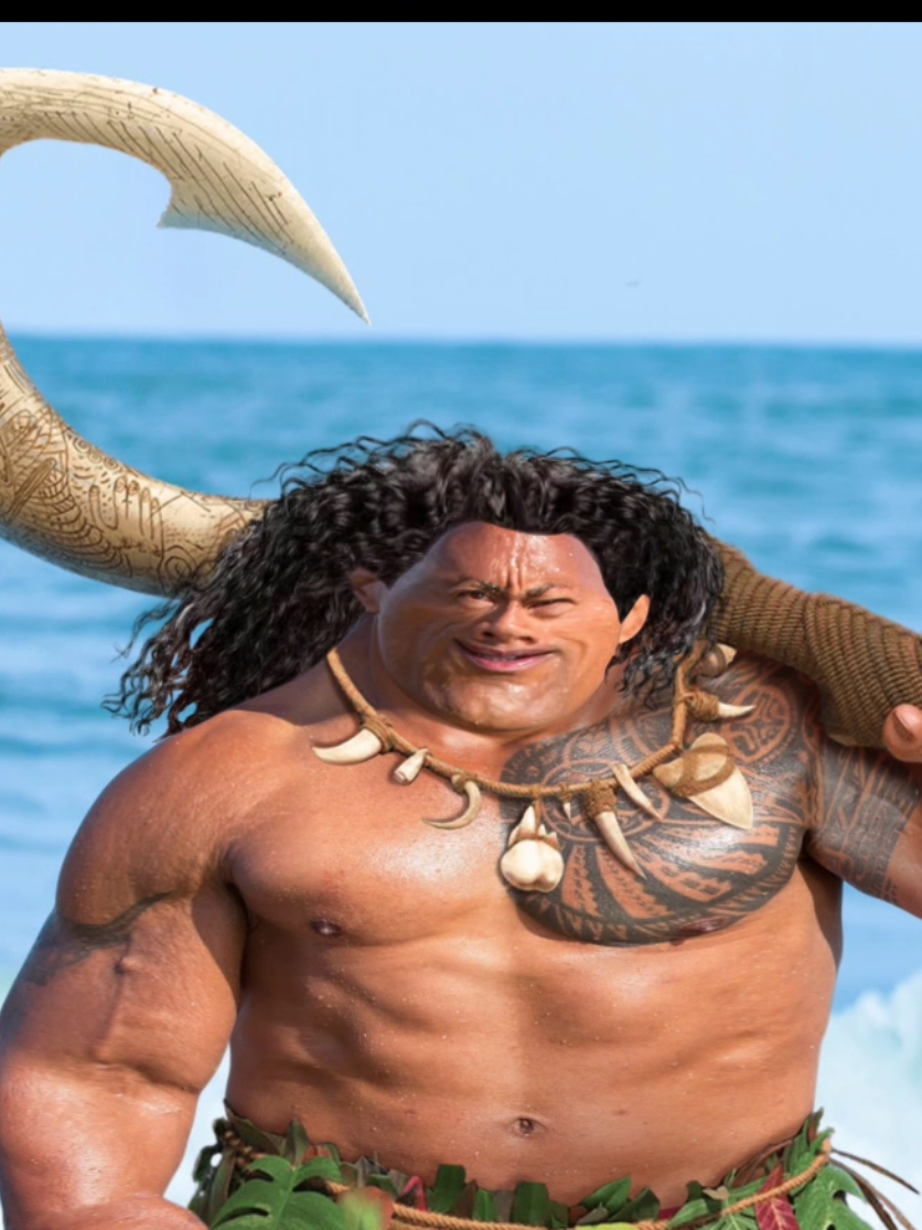 The Rock + Maui 🧌✨️ #moana #art #funny 