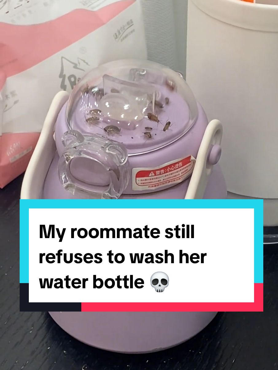 My roommate still refuses to wash her water bottle 💀 #roommate 