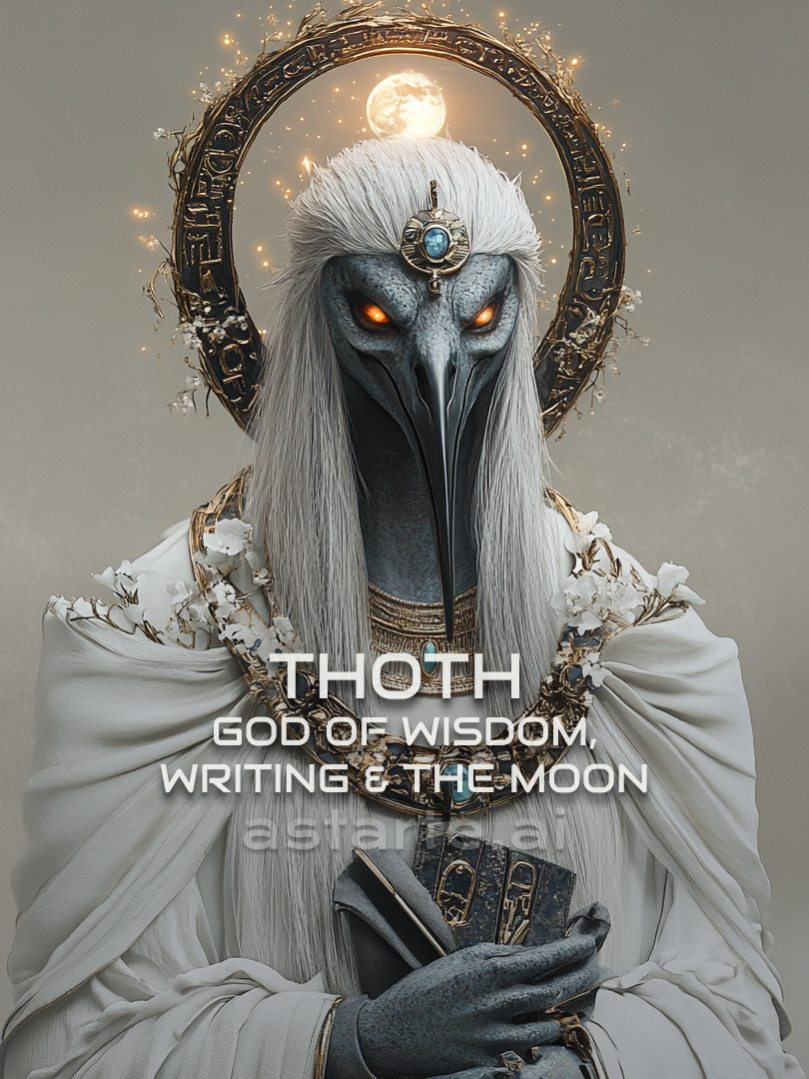 THOTH: The Ancient Egyptian God of Wisdom, Writing, and the Moon #ai #aiart #klingai #midjourney #aigrnerated #aigeneratedvideos #aitok #4k #hd #fypシ゚viral #foru #flypシ #foryourepage #viral #egypt #pyramid #avatar #god #pharaon #goddes #god #sekhmet #war #astarteai #maat #goddess #truth #justice #cosmic #order #thoth #wisdom #writing #moon #god