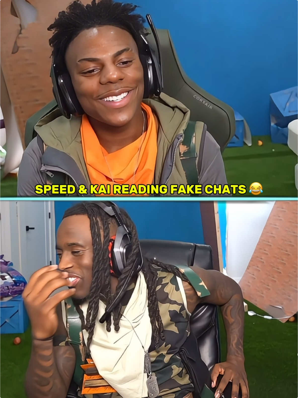 Speed & Kai reading fake chats 😂 #speed #kaicenat #ishowspeedclipz #ishowspeedlive #fortnite #twitch #youtube