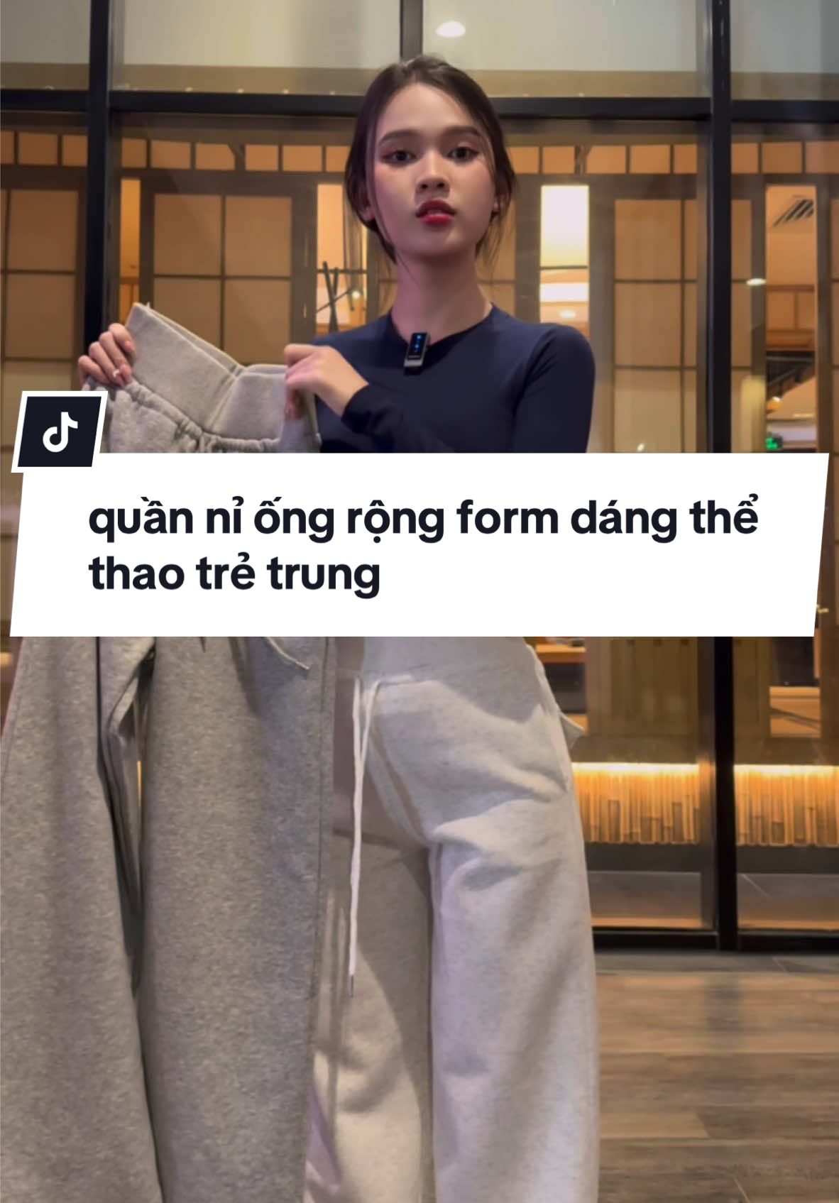 quần nỉ ống rộng form dáng thể thao trẻ trung #quanni #quanongrong #quandai #quannibong 