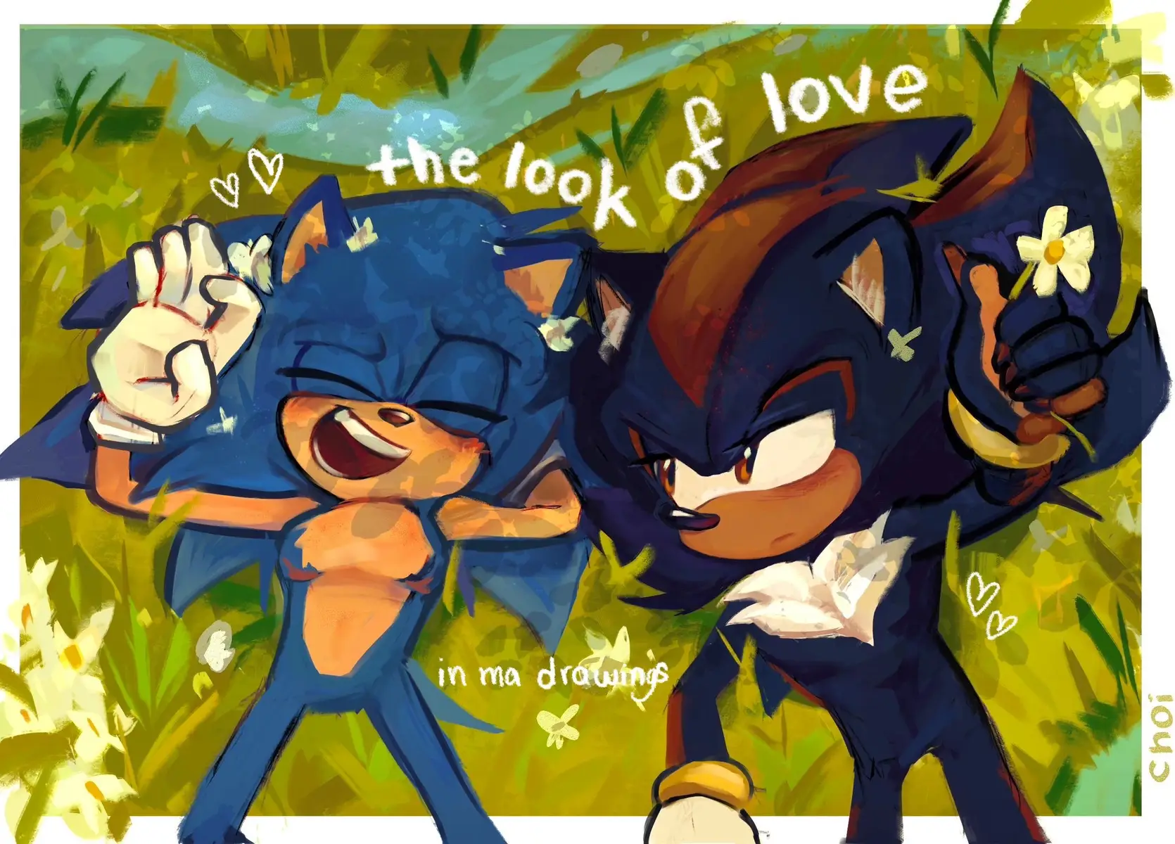 I love making them look at each other all in love, it's like an 'I love you' without words. #sonadow #sonicthehedgehog #shadowthehedgehog 