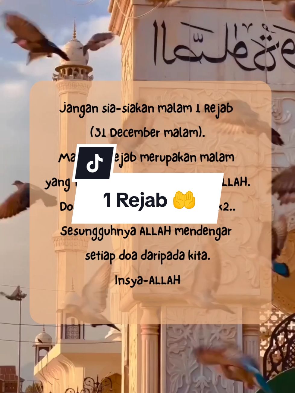 Jom submit doa banyak2.. ALLAH dengar, ALLAH tahu apa yang kita perlu.. Minta sahaja, ALLAH pasti akam tunaikan.. Kalaupun ALLAH belum tunaikan apa yang kita minta, itu sebab DIA tahu, apa yang kita minta tu bukan yang terbaik untuk kita 🥺 #feeling #emotional #1rejab #doa #selawat 