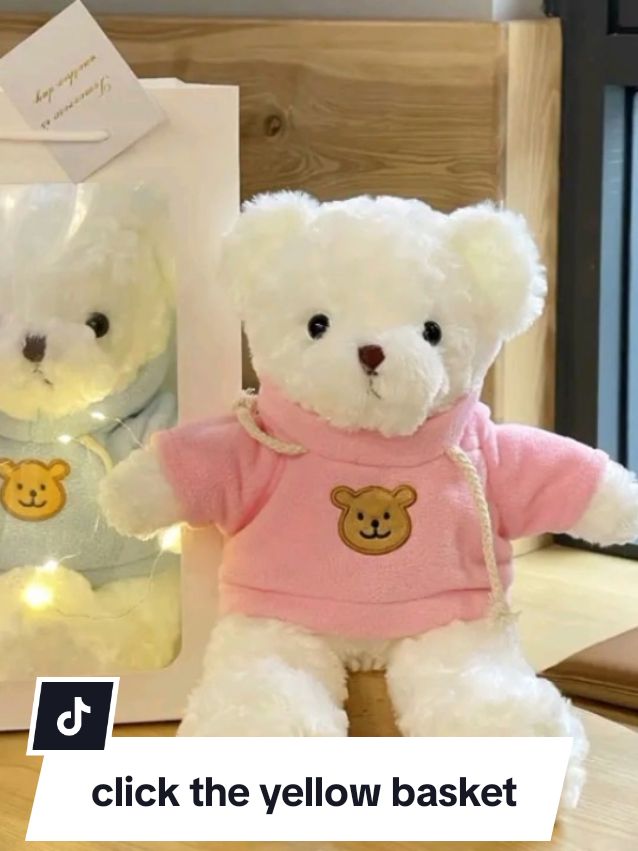 little DOLL teddy bear for girls.gift for your baby princess❤️❤️❤️ #DOLL teddy bear #white plush toys#tiktokfinds #fypシ