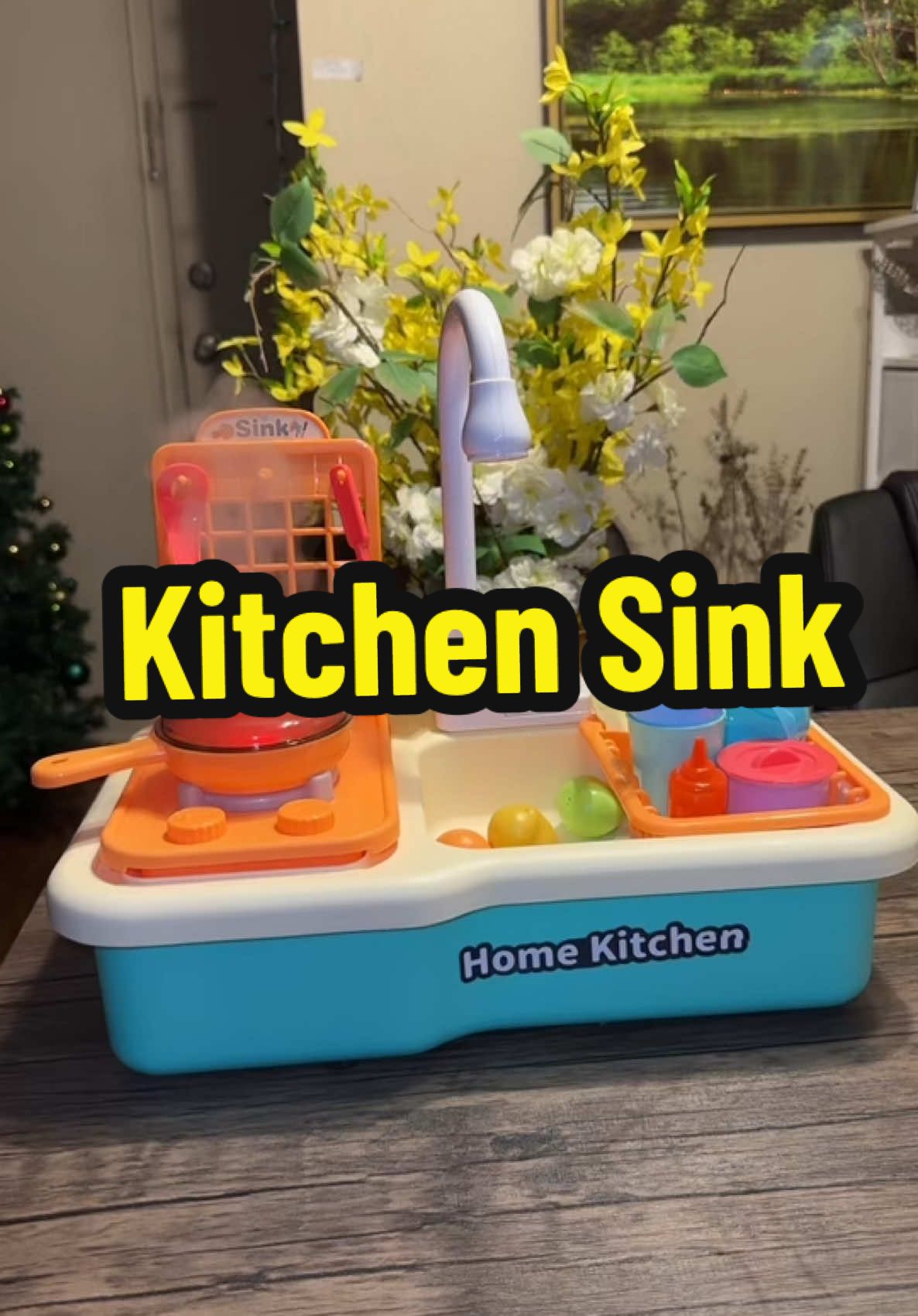 Year End Sale CUTE STONE Play Sink with Running Water, Kitchen Sink with Upgraded Electric Faucet, Play Kitchen, Realistic play food set learning cookingset#TikTokShop #tiktokfind #tiktokstudio #foryoupage #fyp 