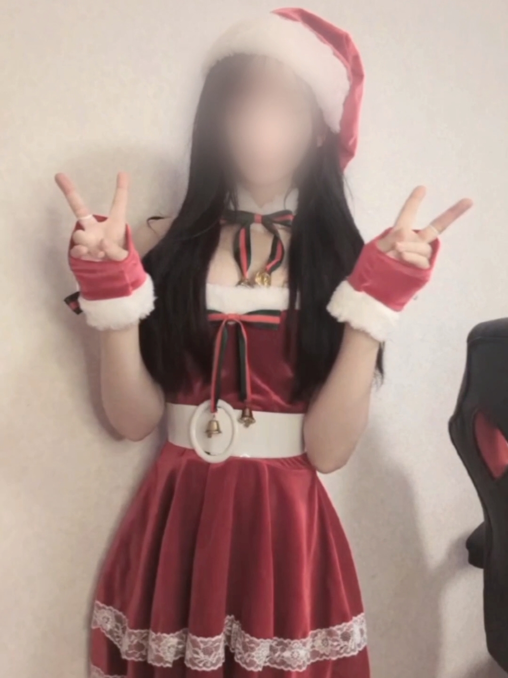 遅くなったけどサンタコスしたよ🎅🏻 この服被ってる人居ないんじゃないかな？#理系女子 #05 #おすすめ #サンタコス 