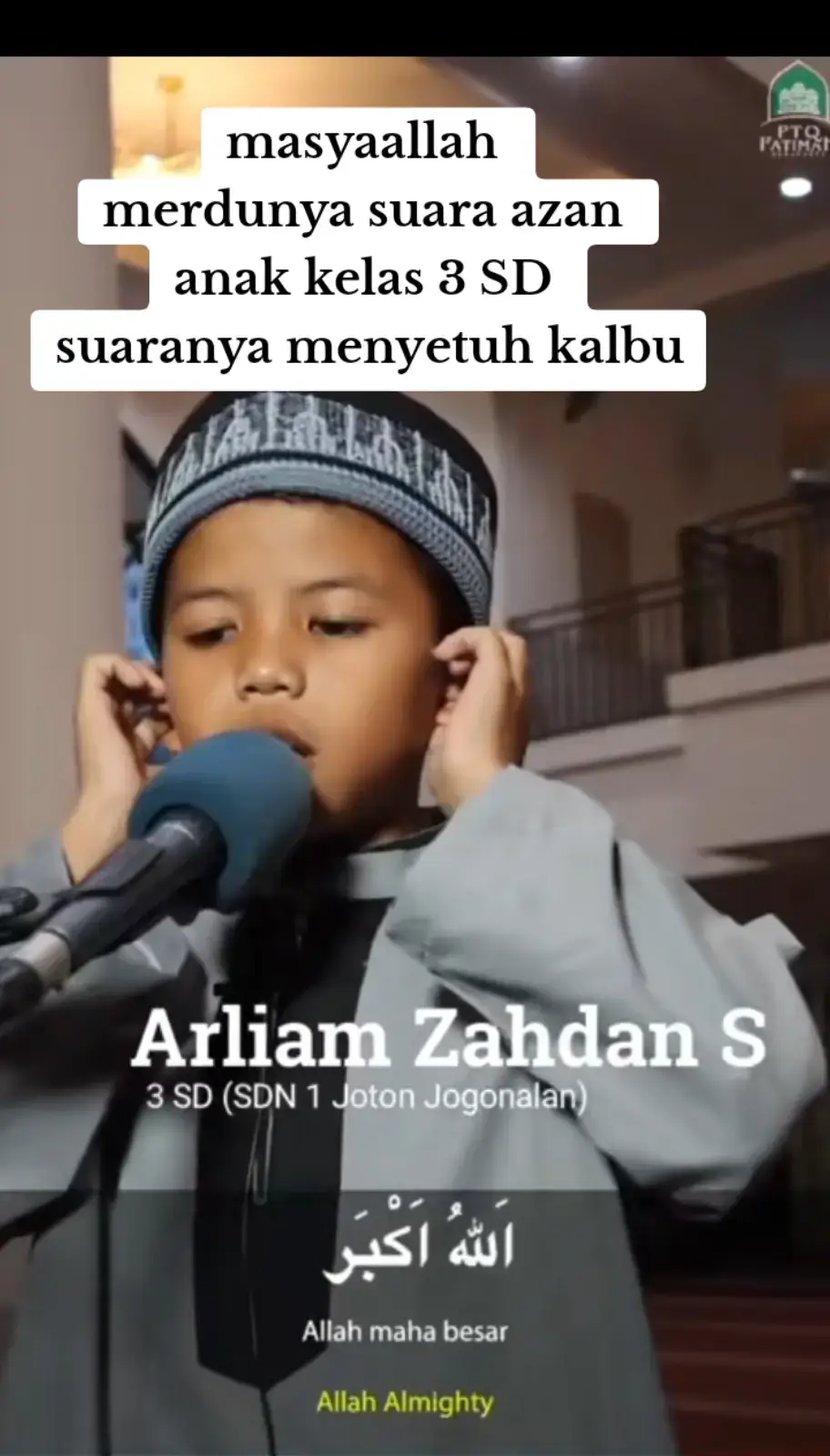 #alhamdulillah merdunya suara azan...anak kelas 3 SD#fyp #fyp #fyp 