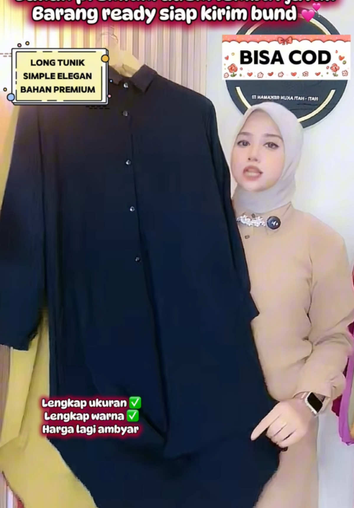 Long tunik kekinian simple elegan #tunik #longtunik #atasanwanita #tunikkekinian 